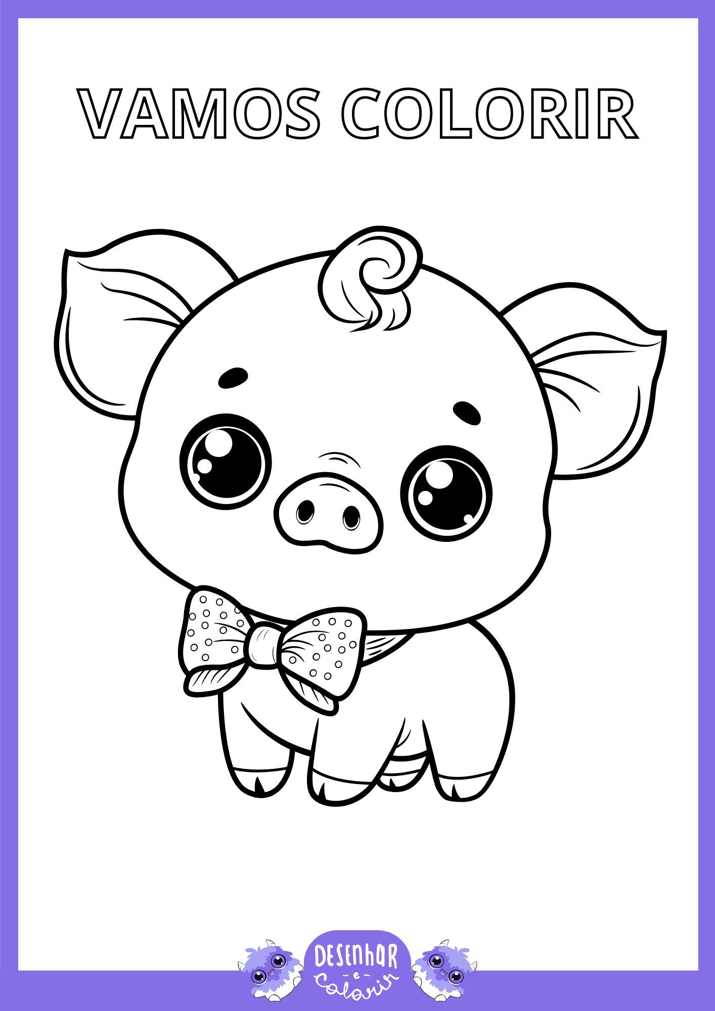 Desenhos de porcos para colorir