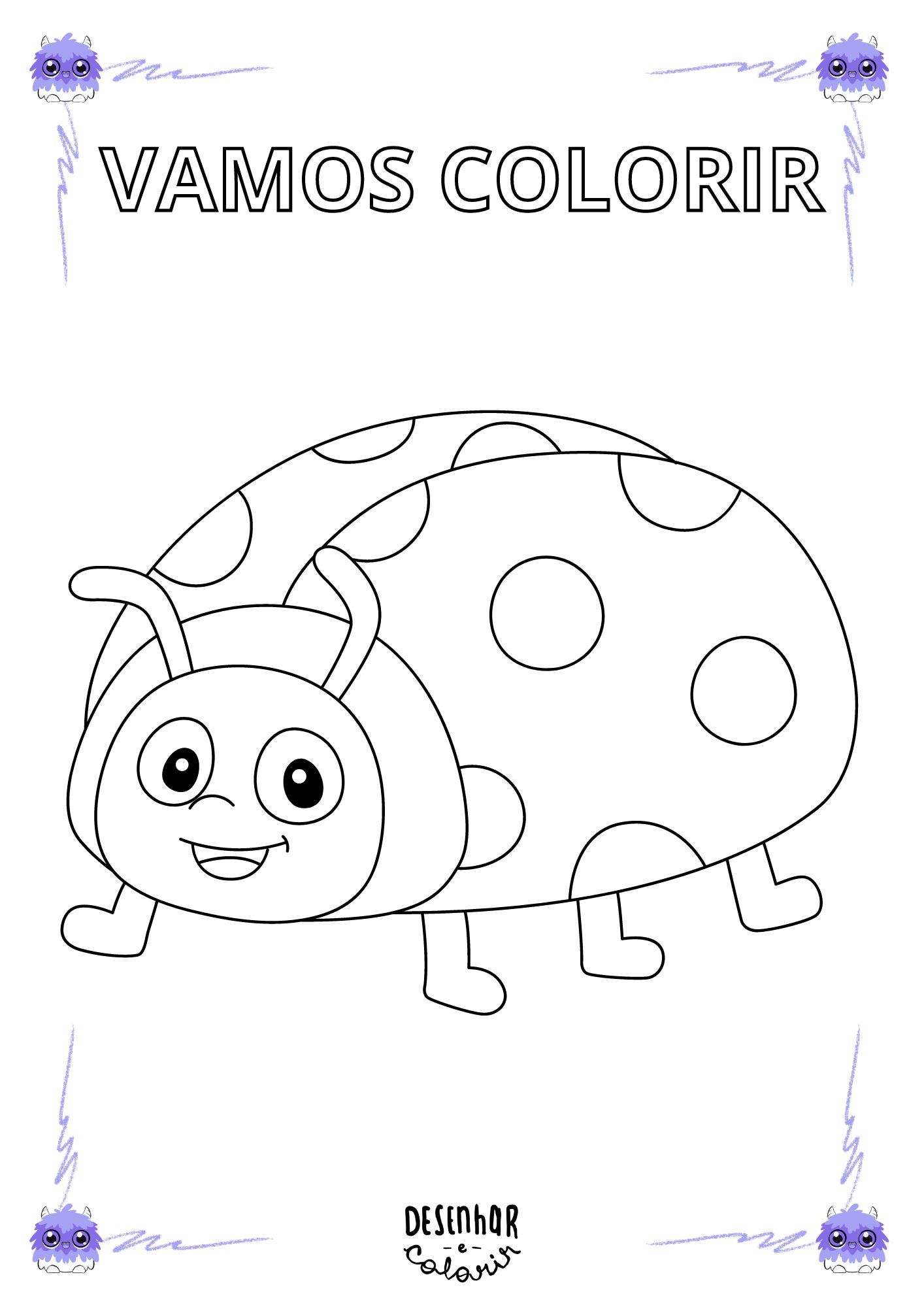 desenho de joaninha para colorir