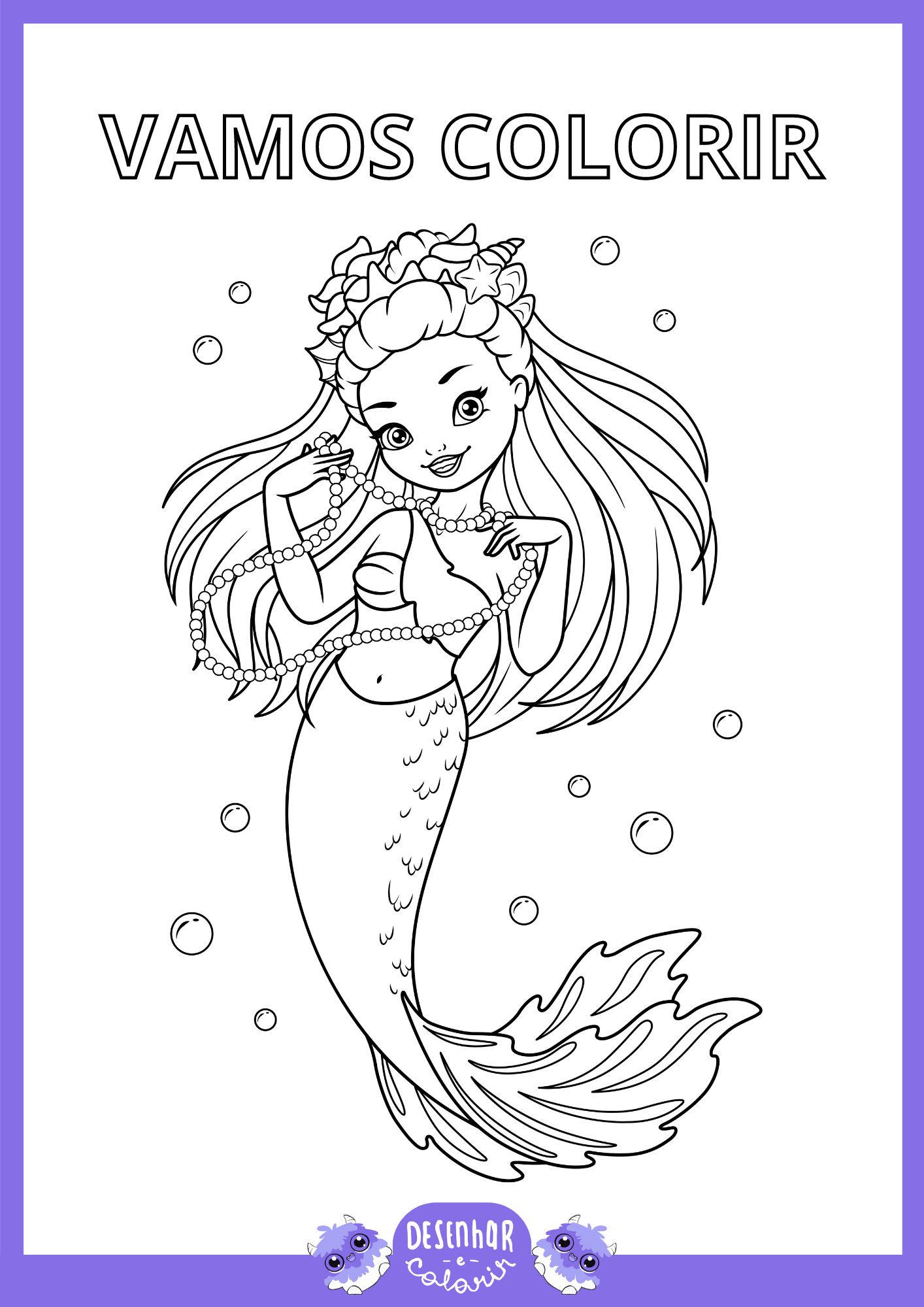 Desenhos de sereias para colorir