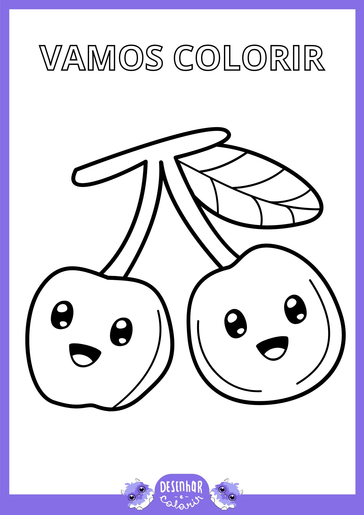 Desenhos para colorir e imprimir de comidas kawaii