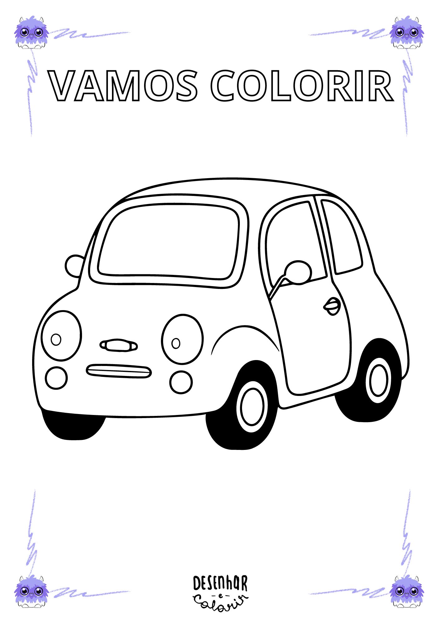 Desenho de carro esportivo para colorir