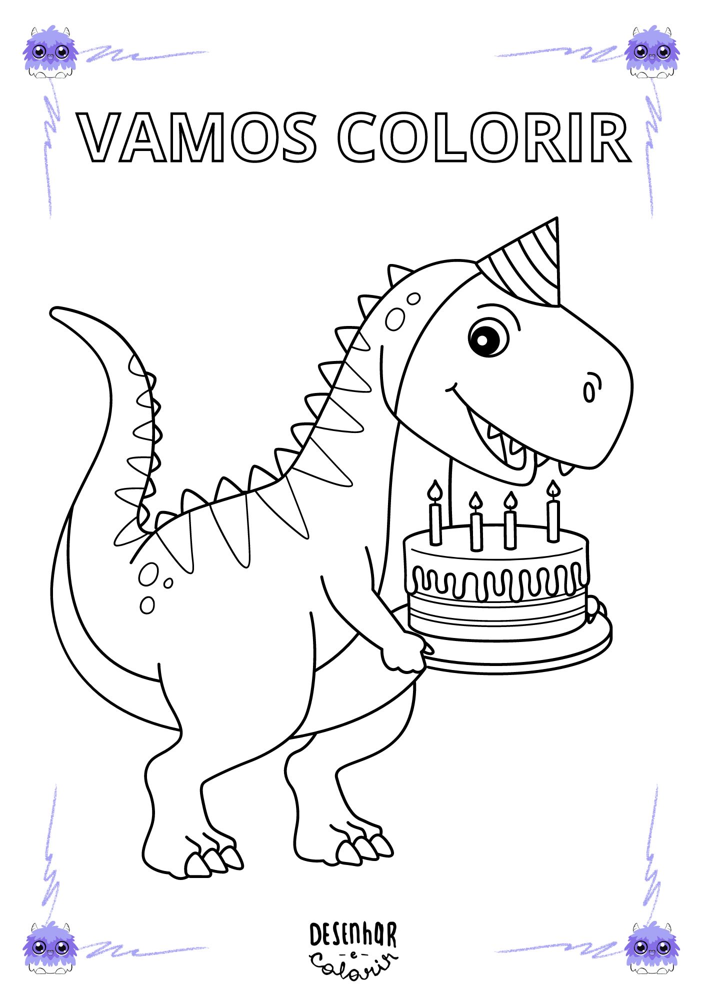 Desenho de uma festa de aniversário para colorir