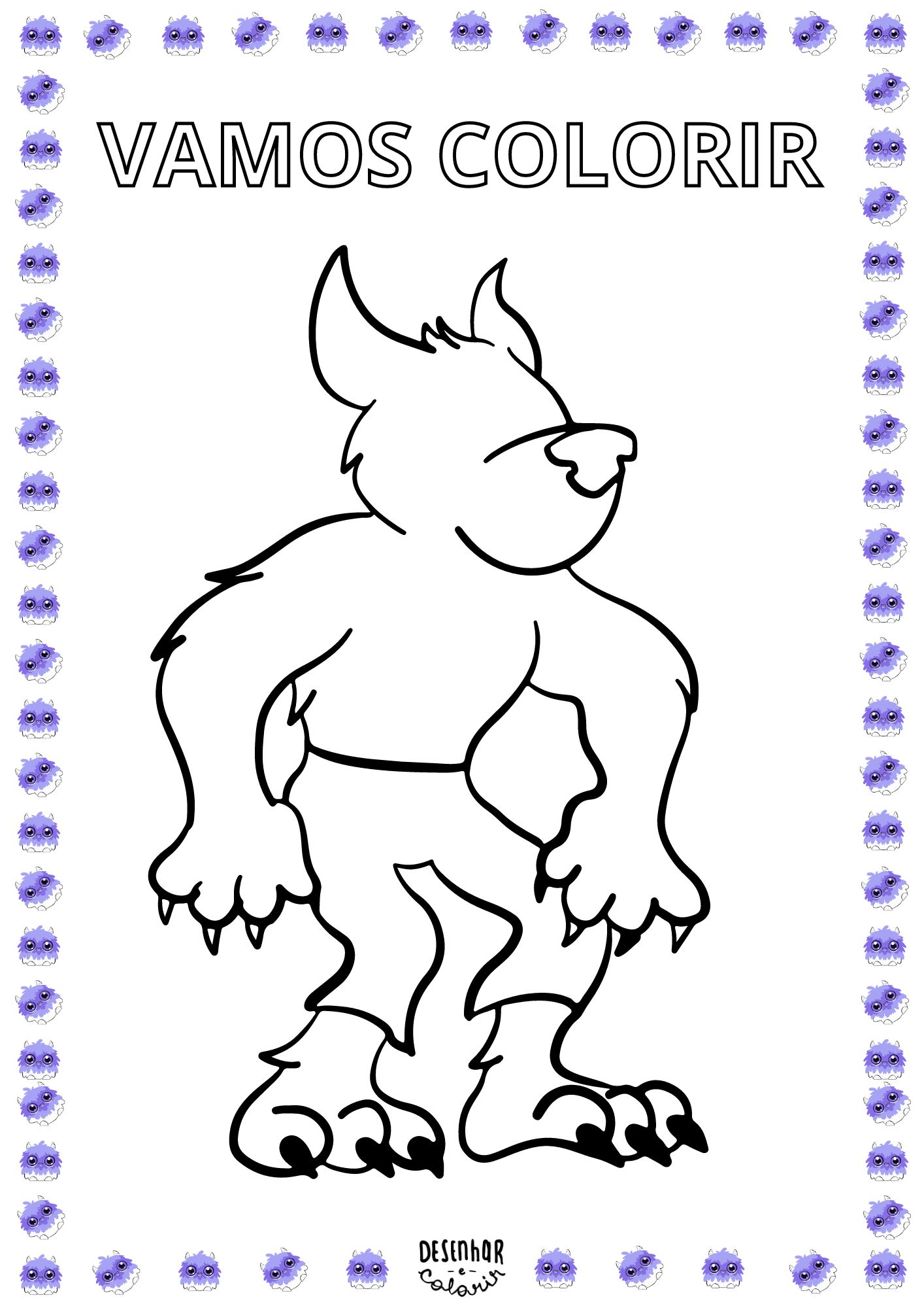 Desenho folclore brasileiro para colorir
