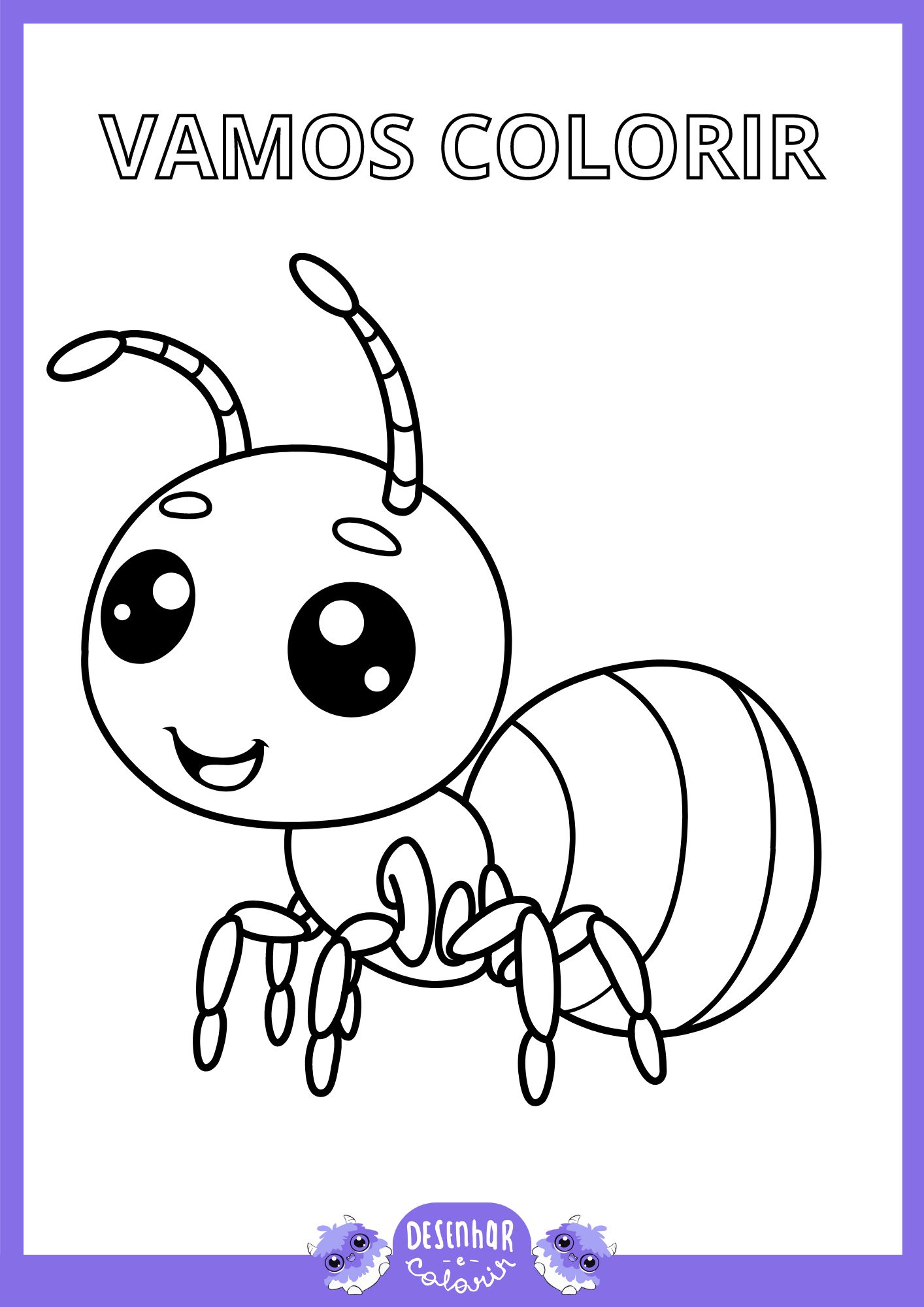 Desenho de formiga para colorir