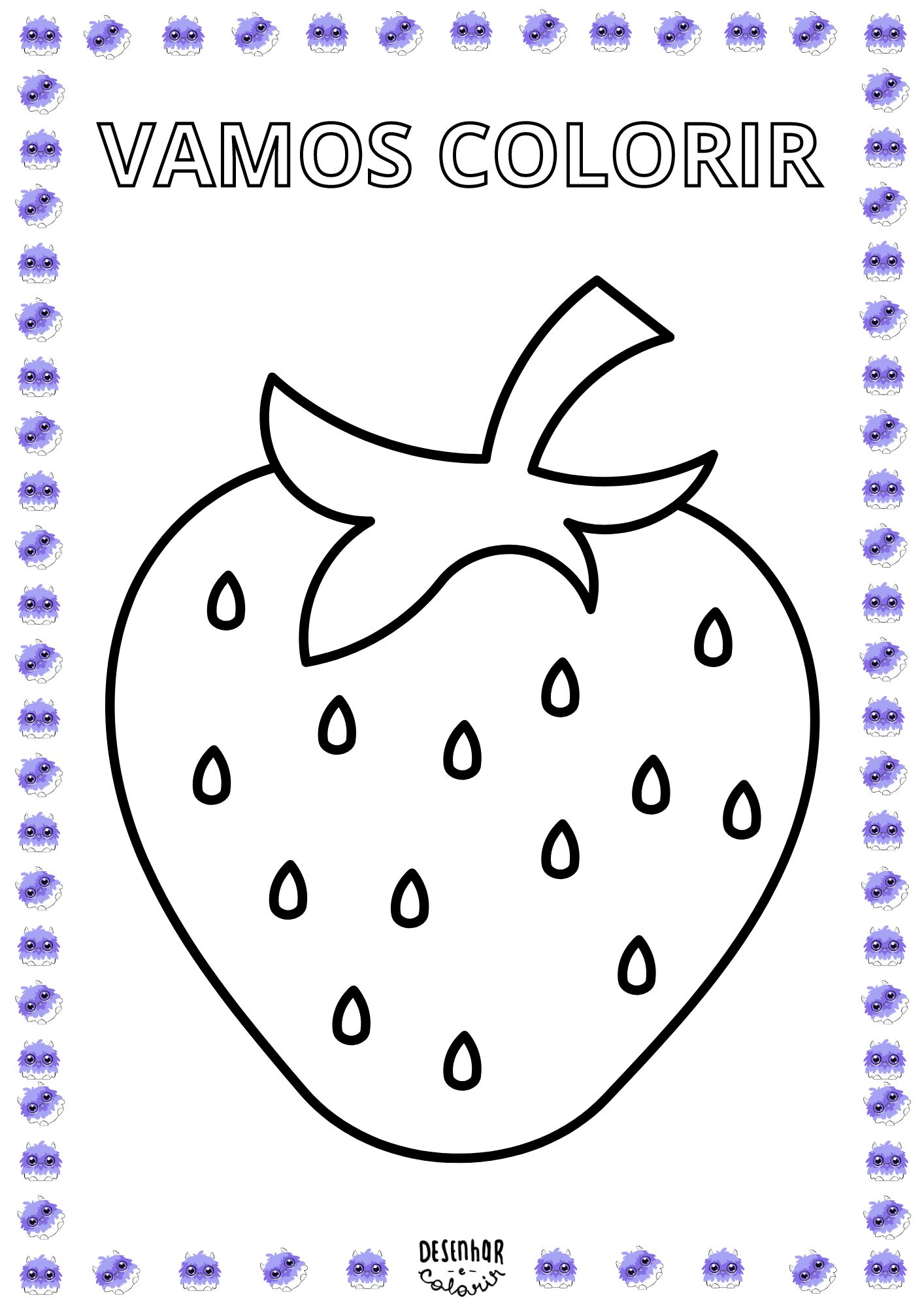 Desenho de frutas variadas para colorir