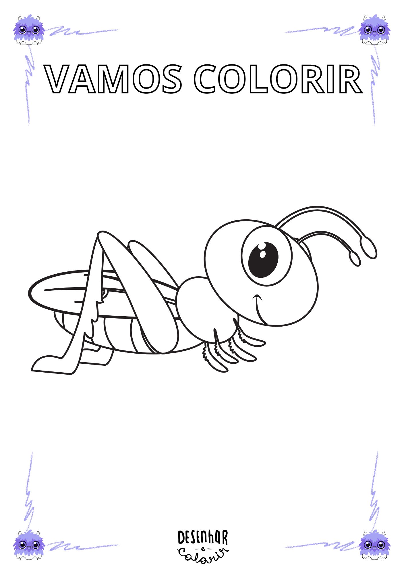 Desenho de um gafanhoto para colorir
