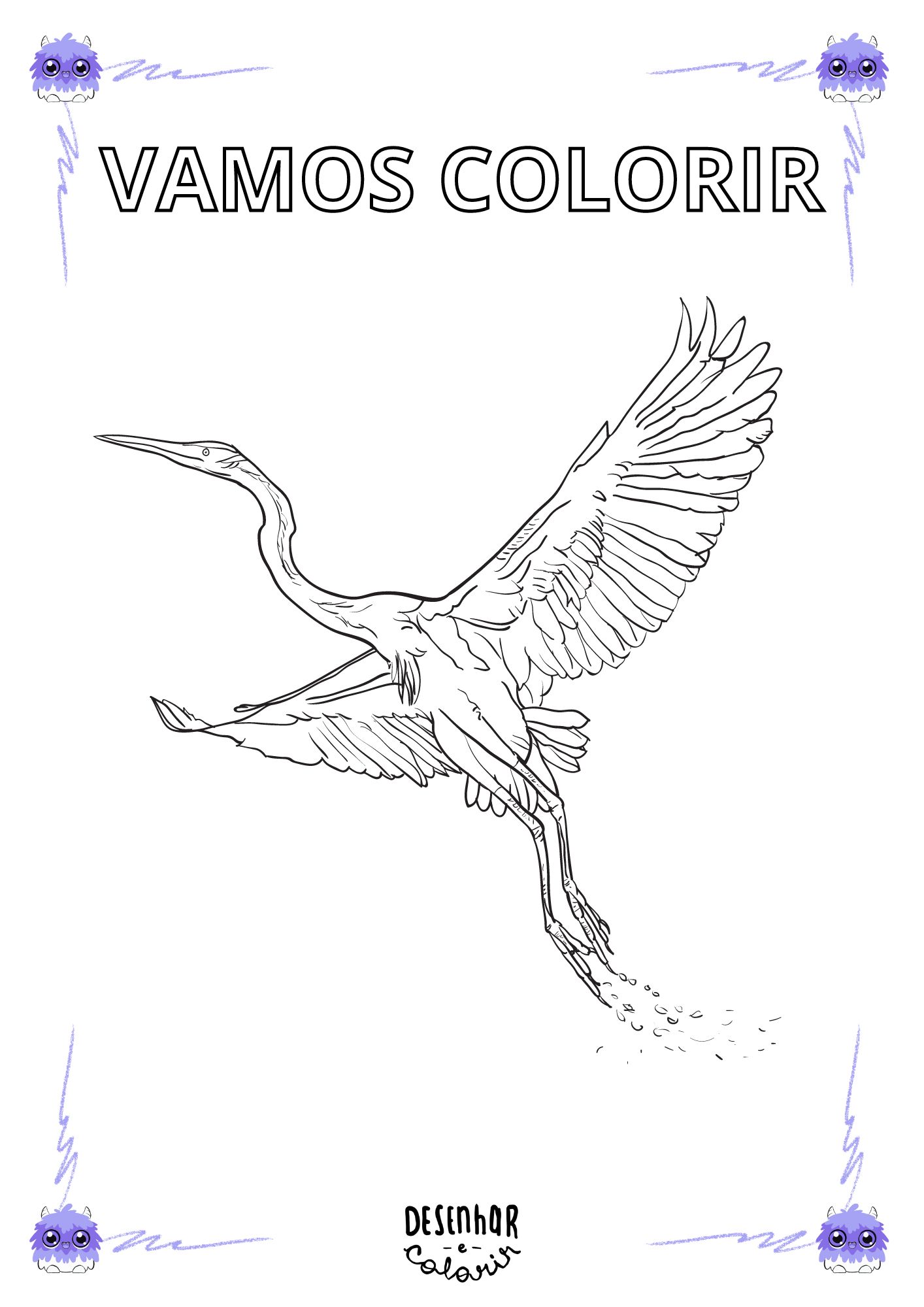 Desenho de um ganso para colorir