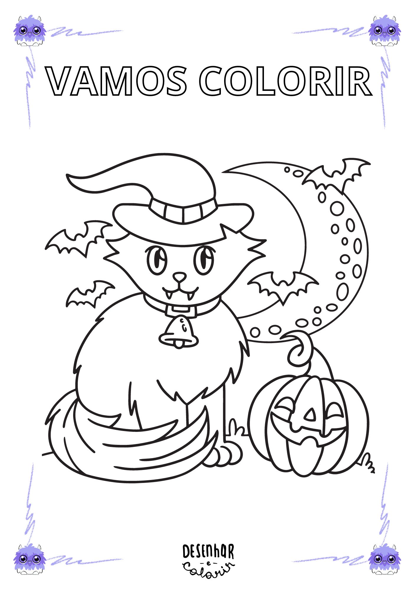 Desenho de gatinho para colorir