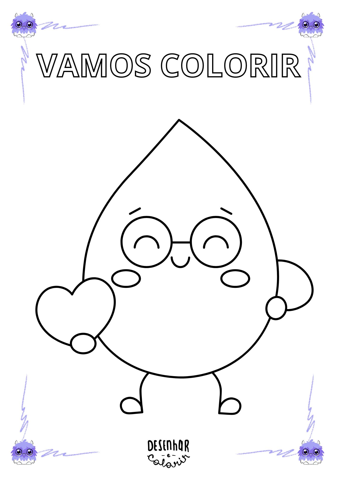 desenho de gota de água para colorir