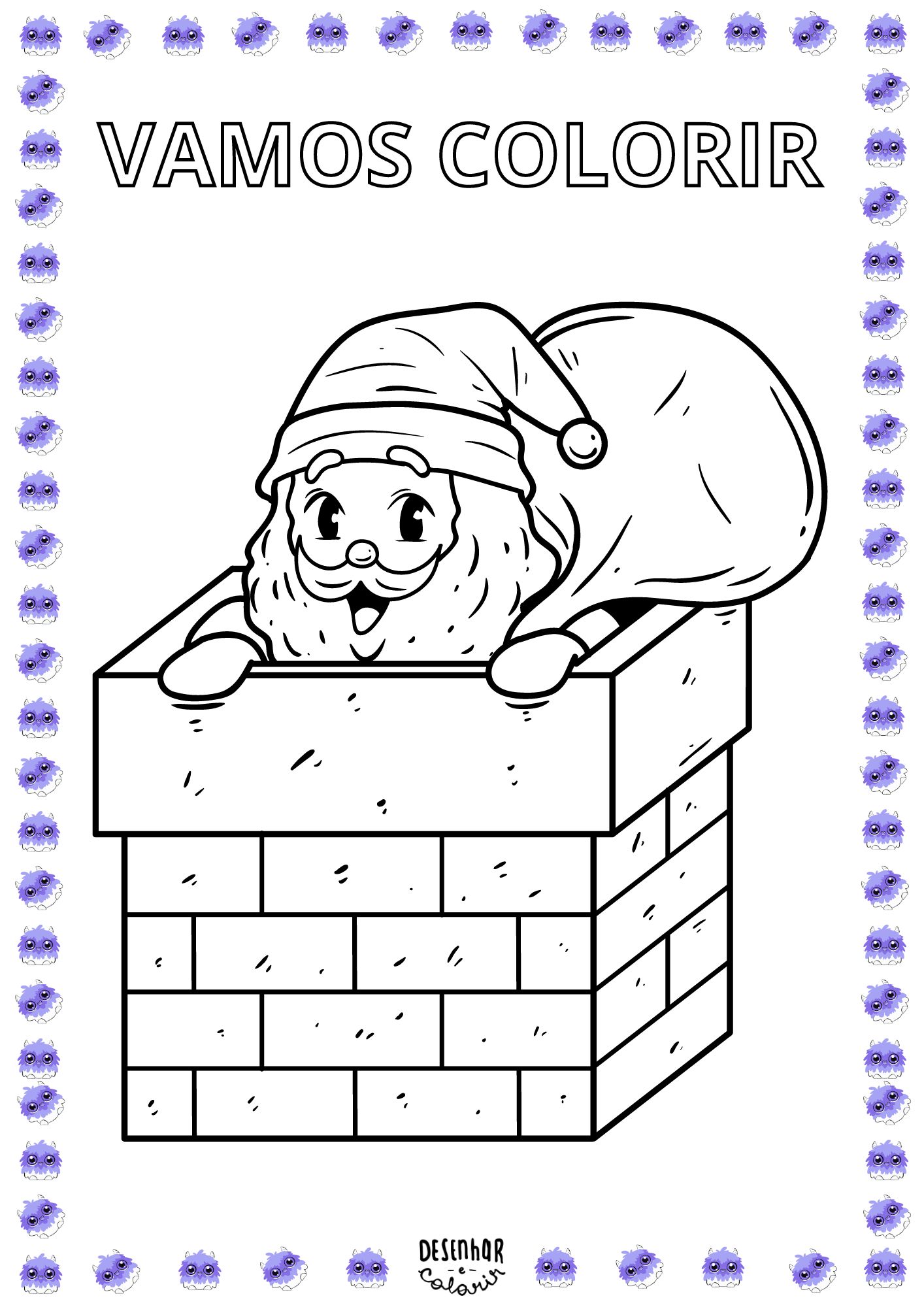 Desenho de Papai Noel para colorir