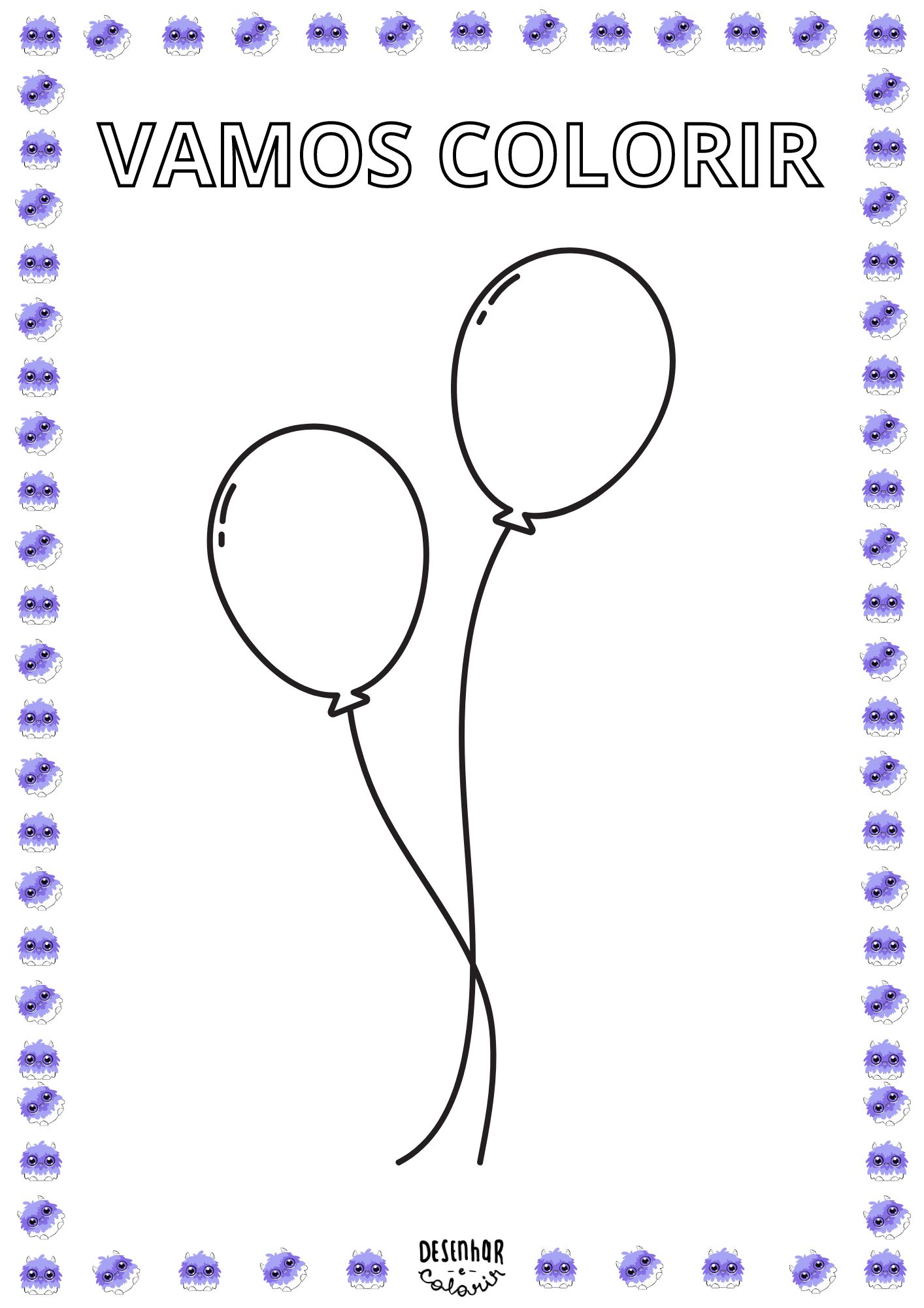 Desenho de balões para colorir