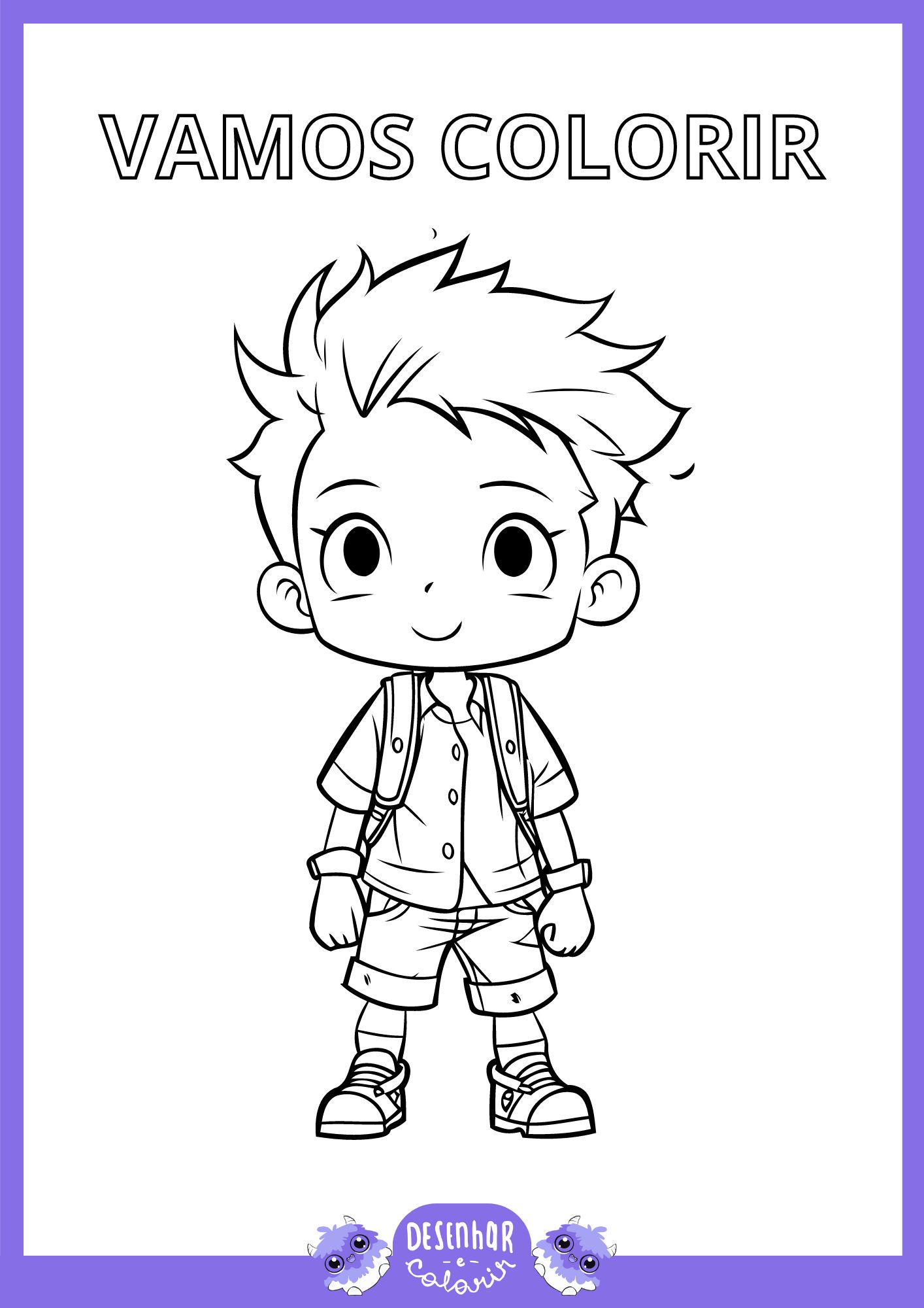 Desenho de menino para colorir