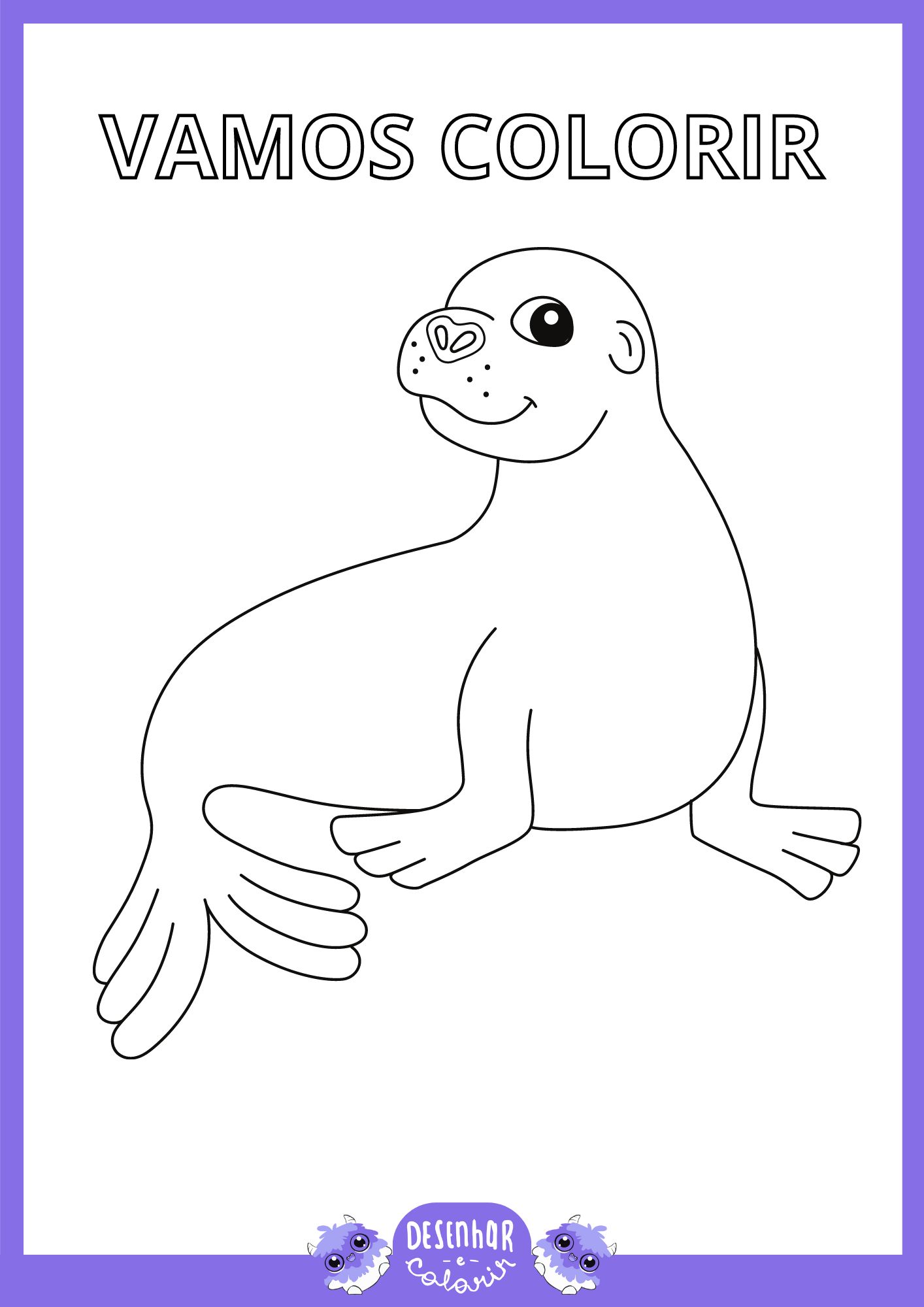 Desenho de leão-marinho para colorir