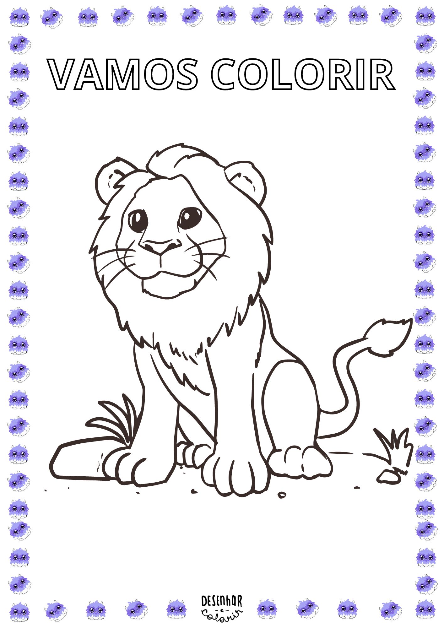 Desenho de leão para colorir