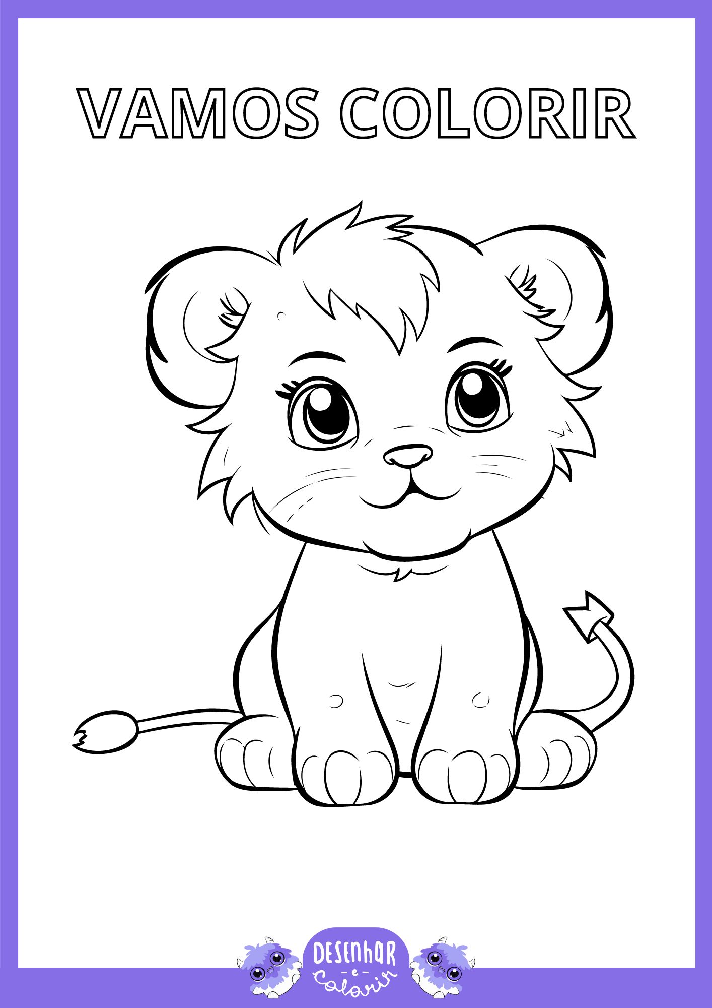 Desenho de leãozinho para colorir