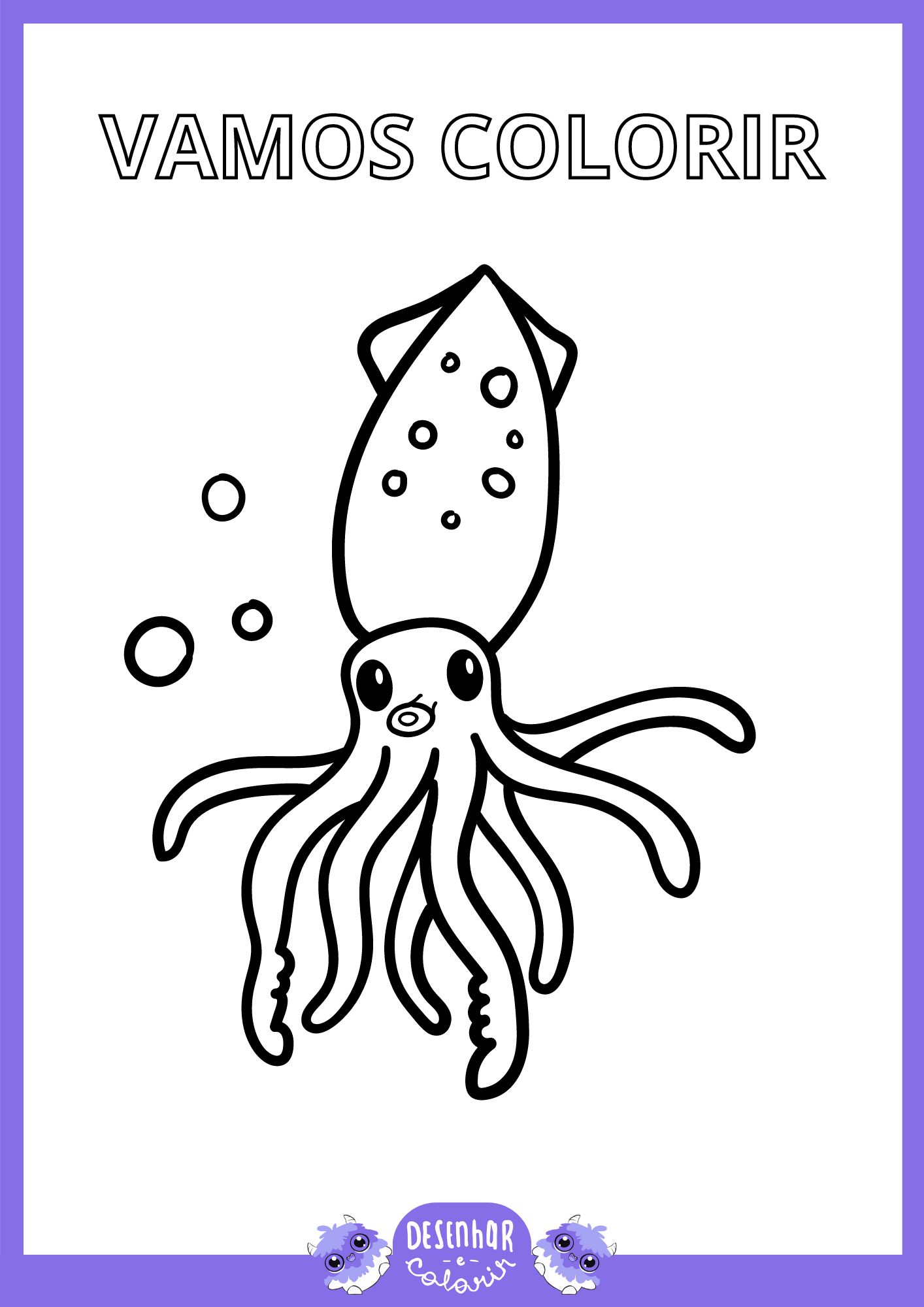 Desenho de Lulinha, o Peixe Feliz, para colorir