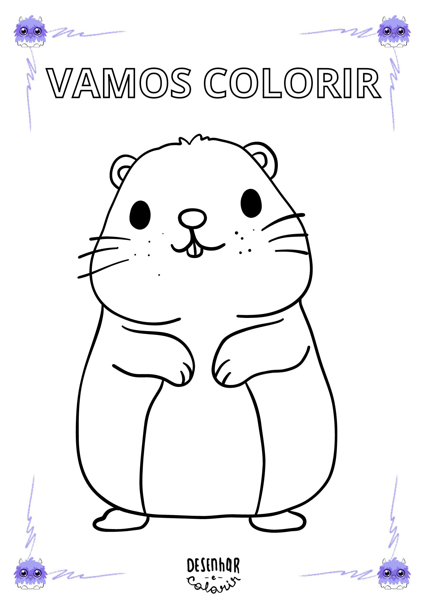 Desenho de uma marmota para colorir