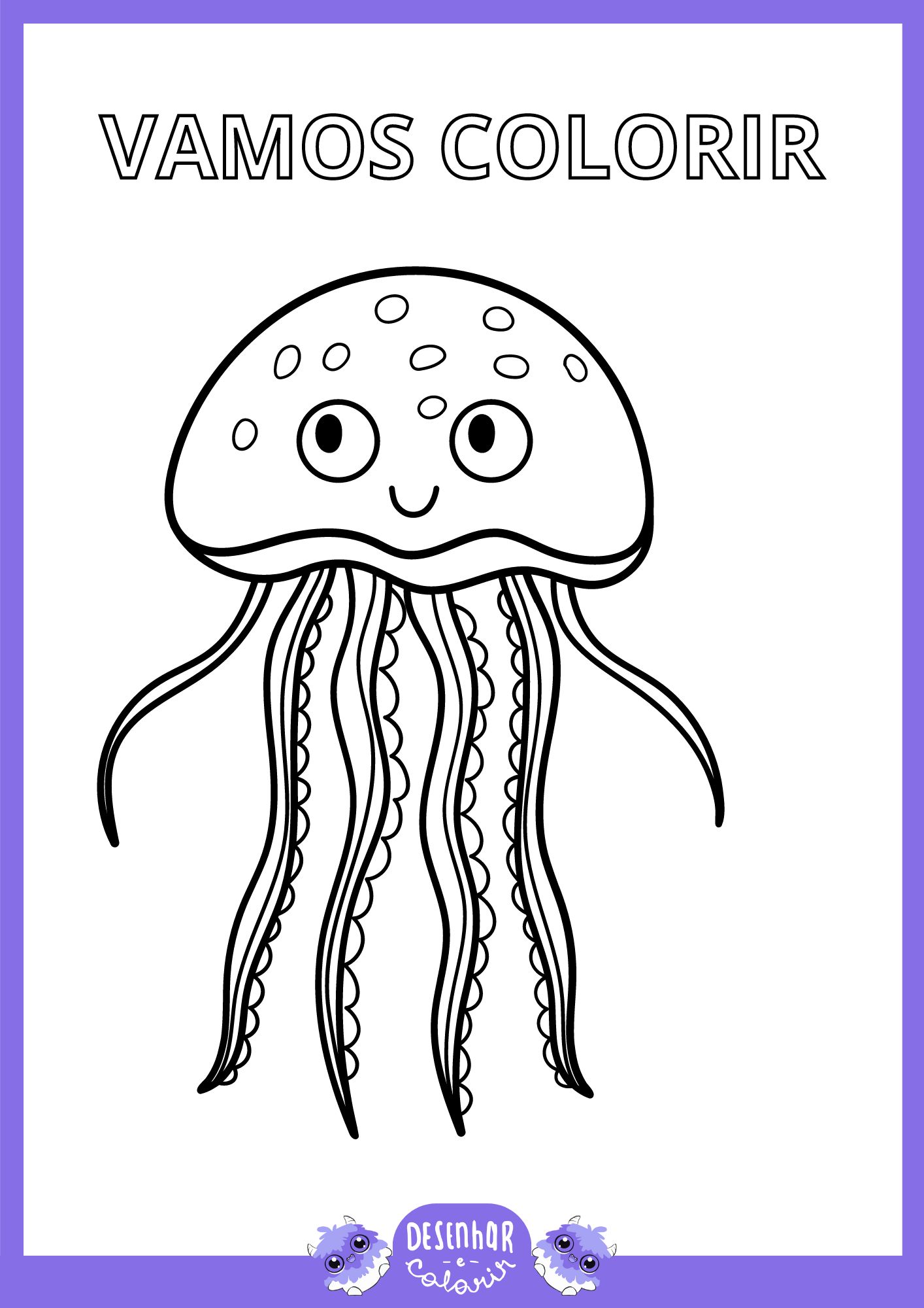 Desenho de uma medusa mágica para colorir
