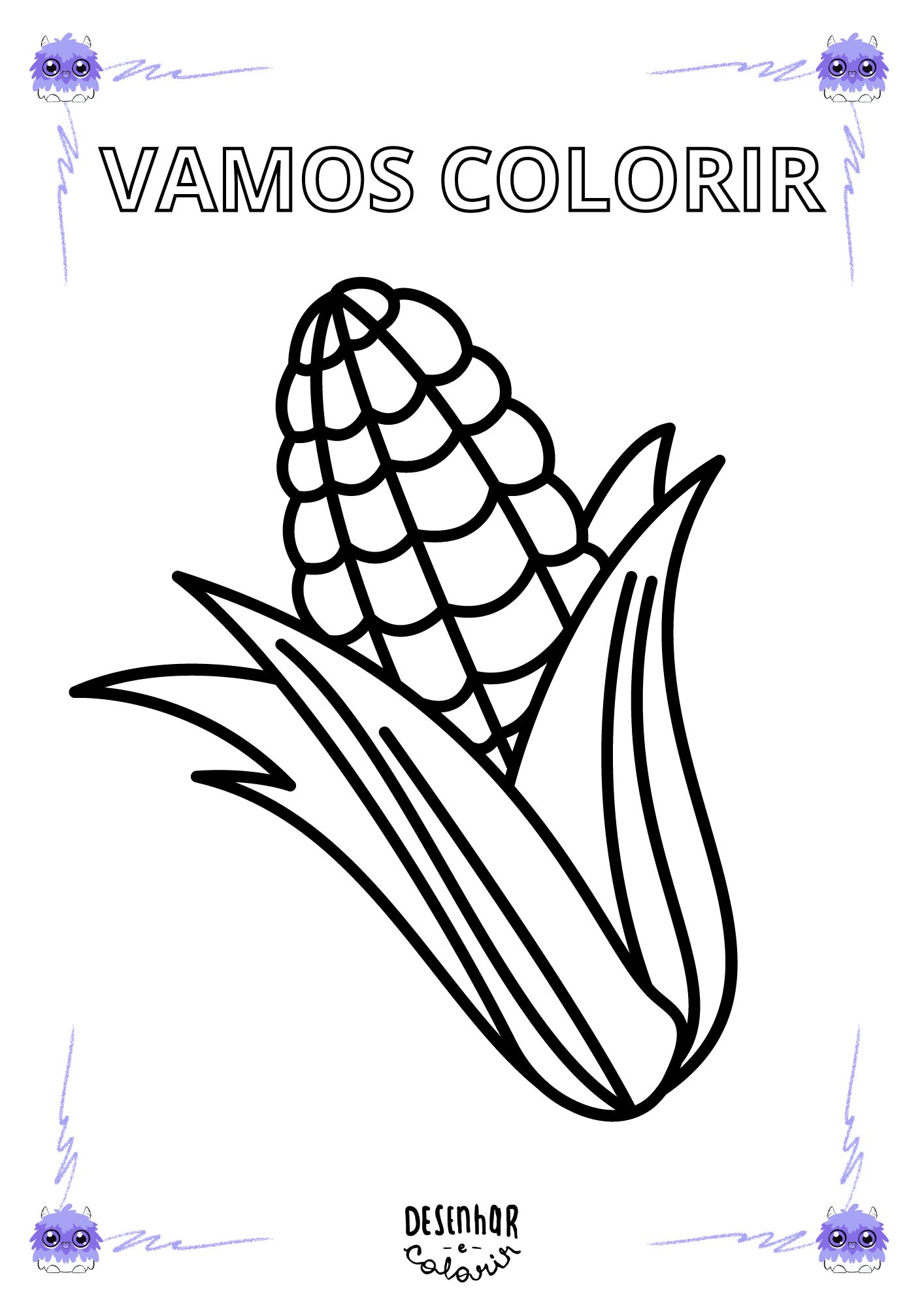 desenho de milho para colorir