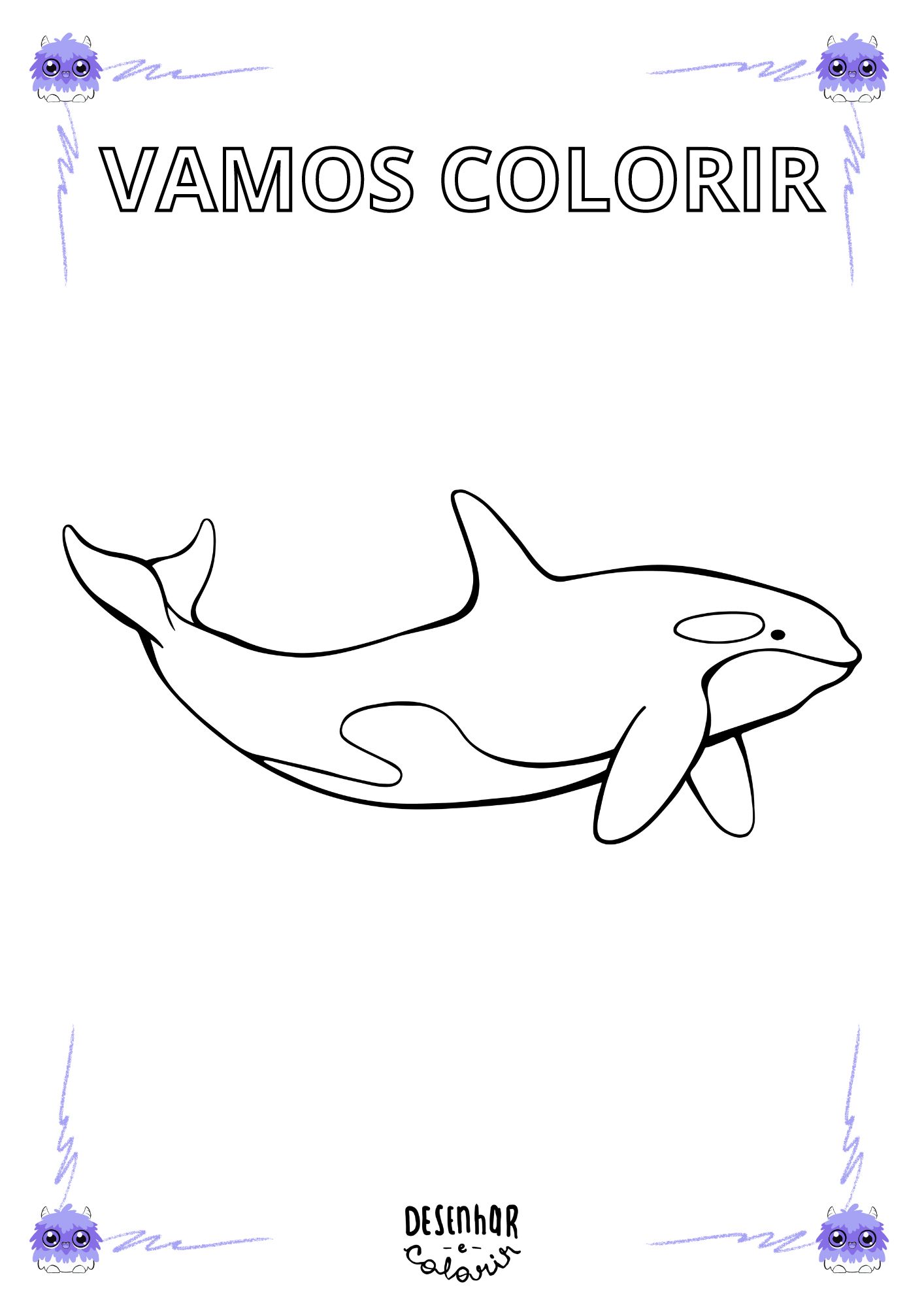 desenho de orca para colorir