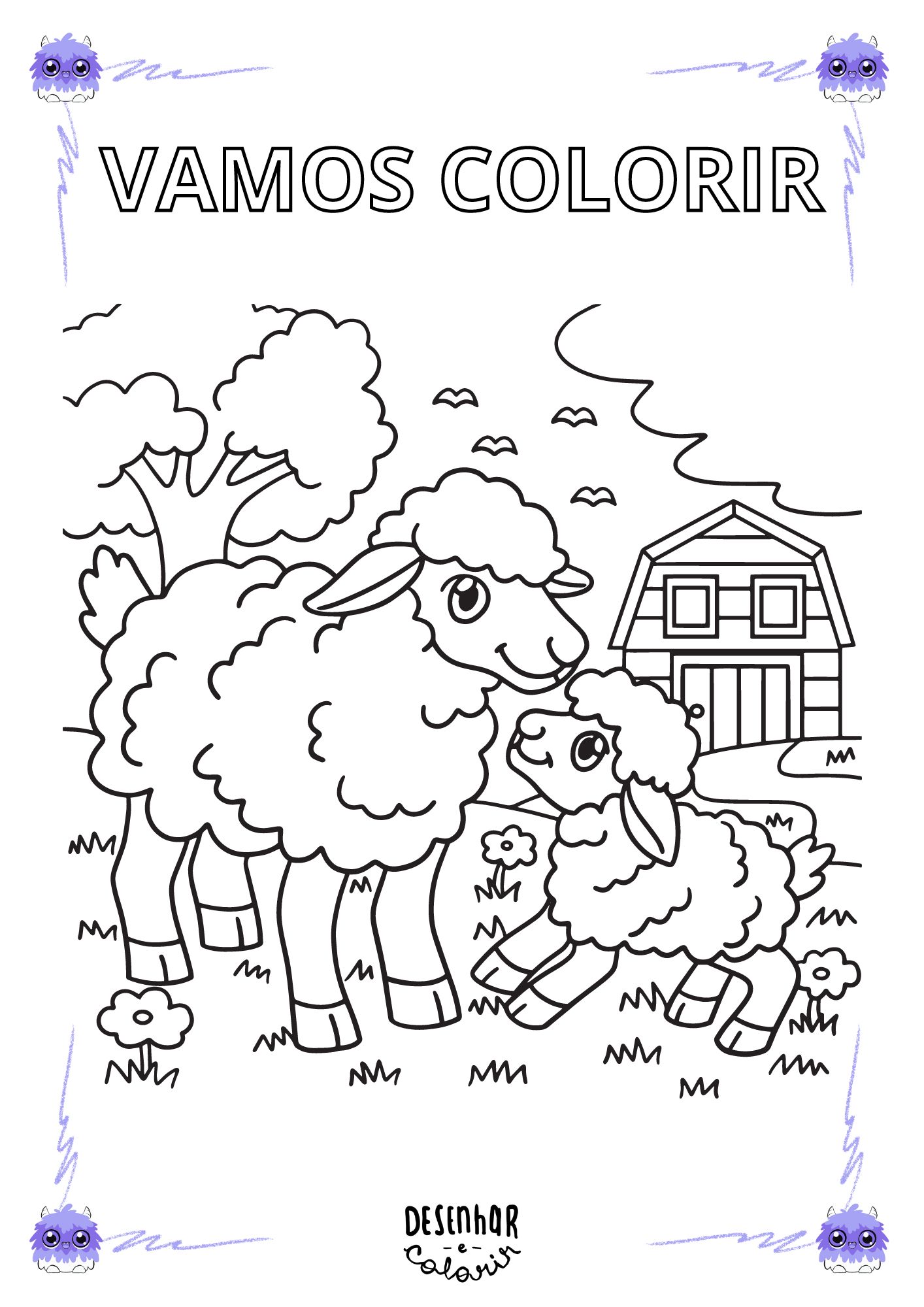 desenho de ovelhinha para colorir