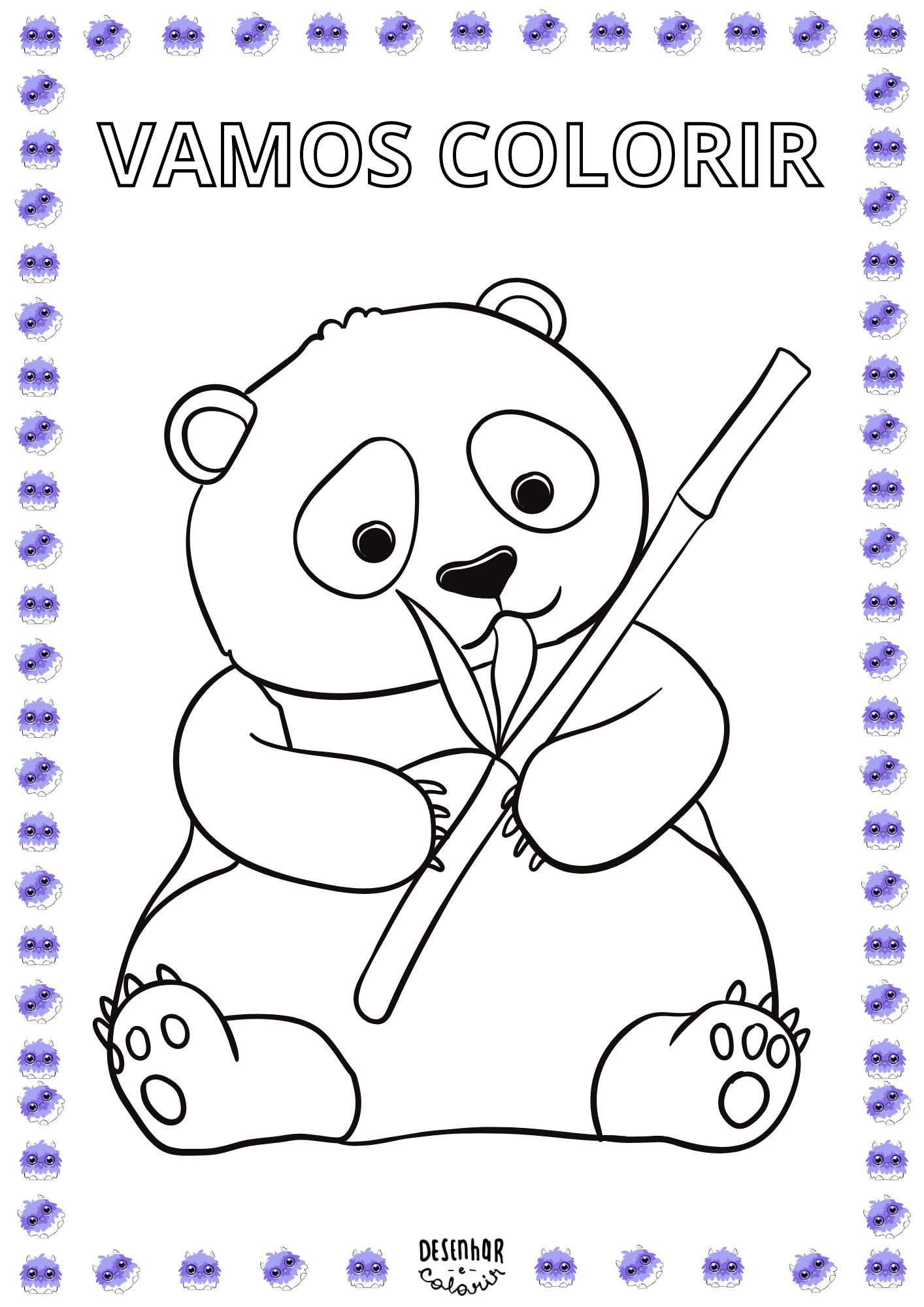 Desenho de panda para colorir