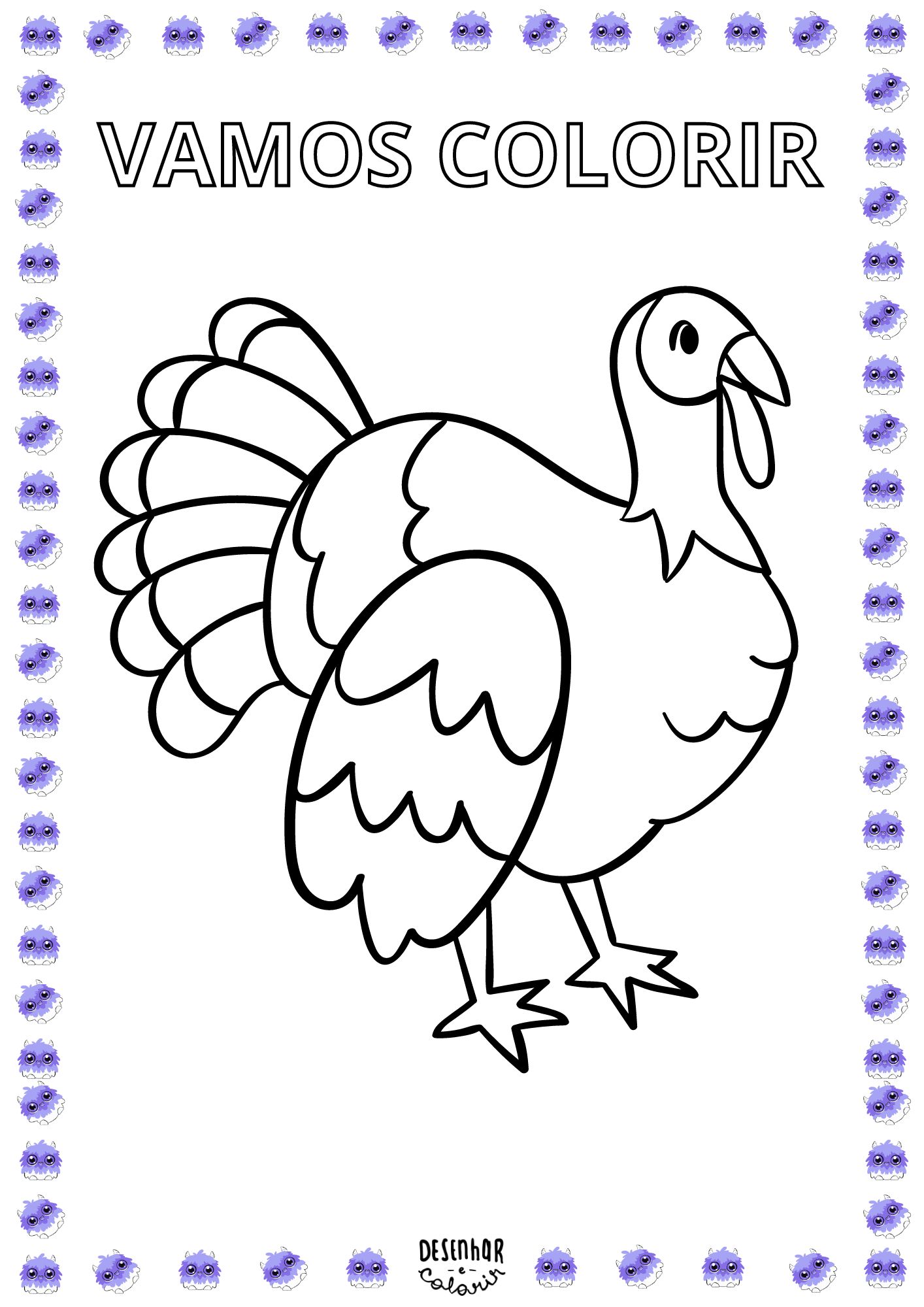 Desenho de um peru para colorir
