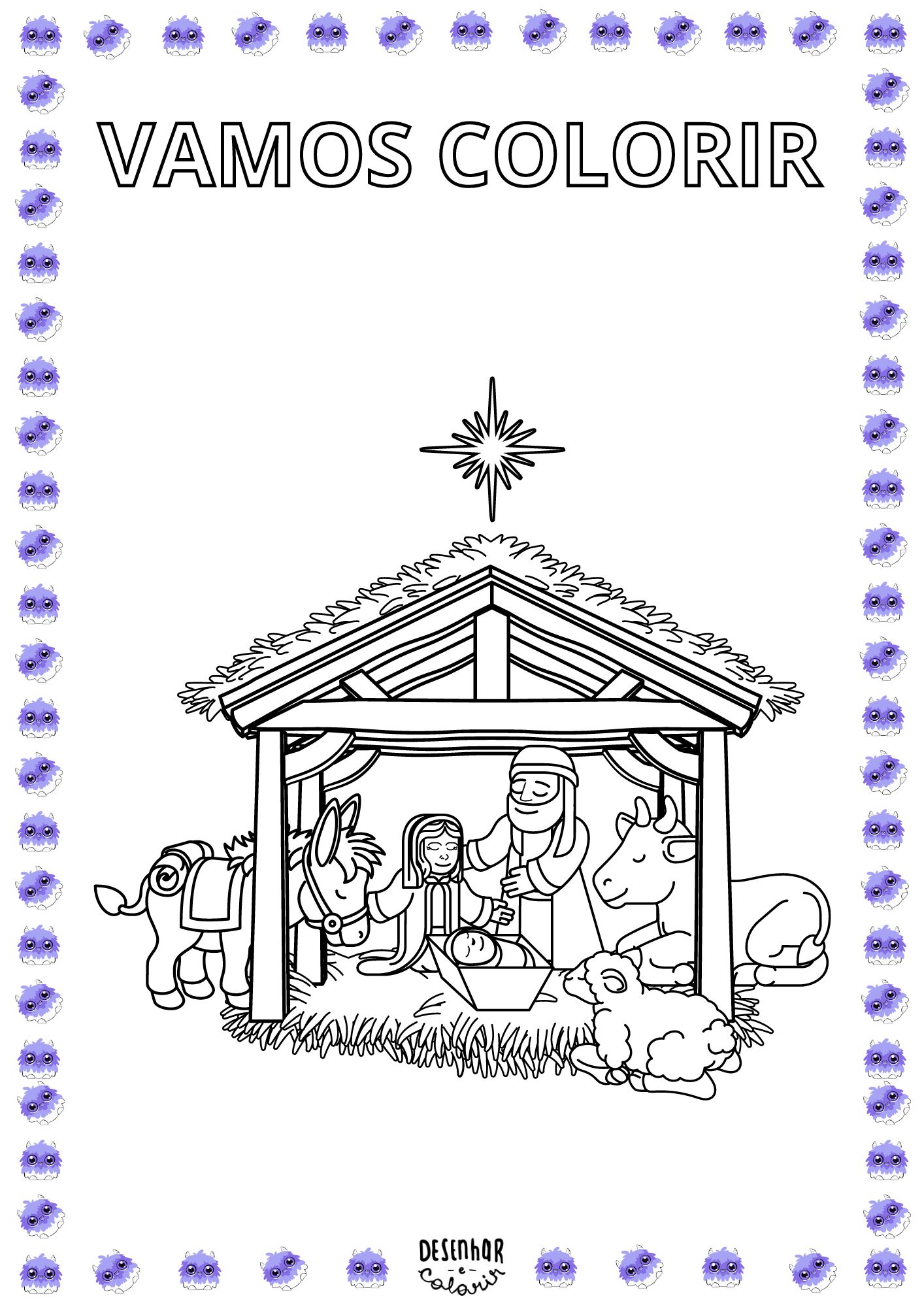 desenho de presépio para colorir