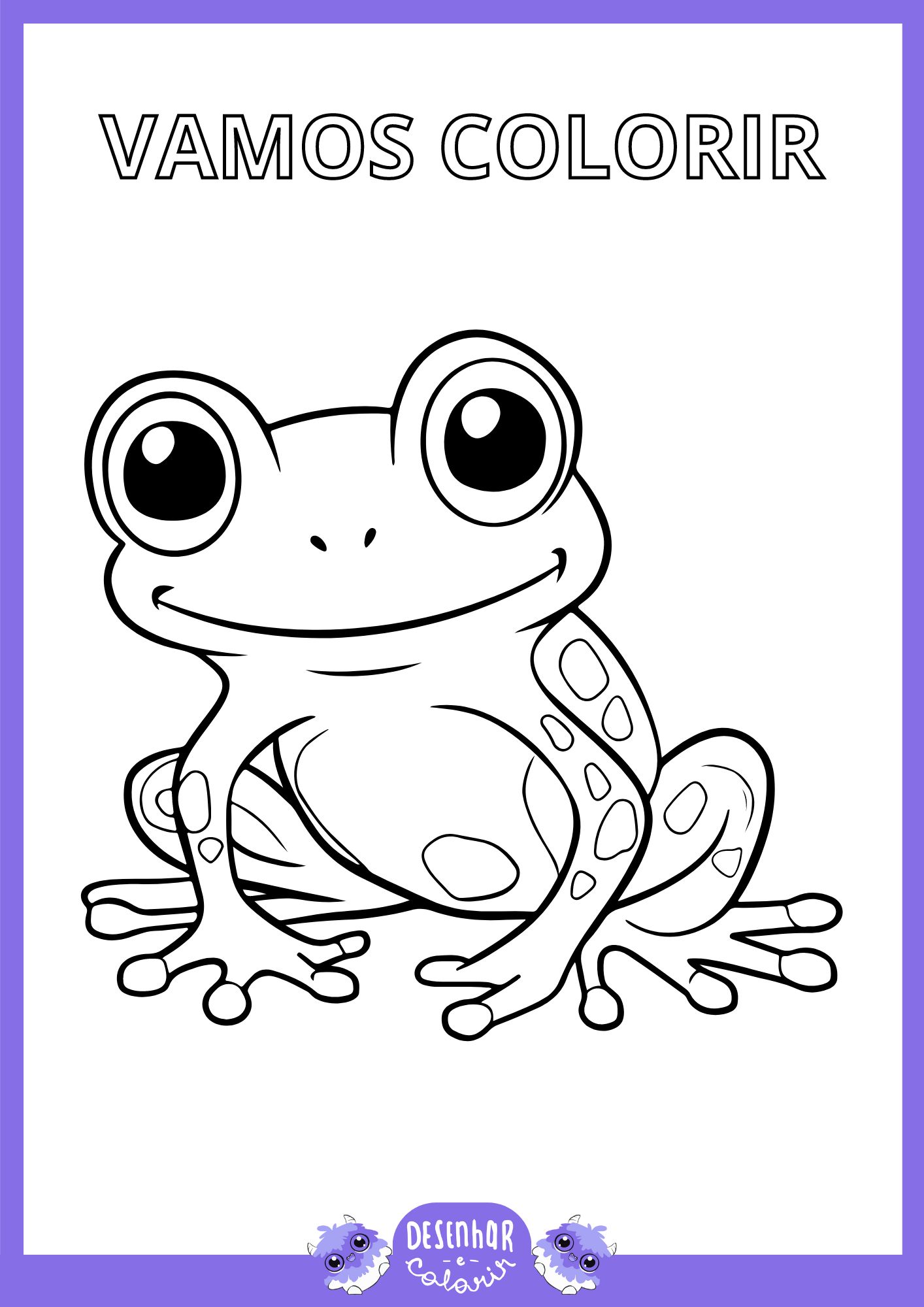 Desenho de rã para colorir