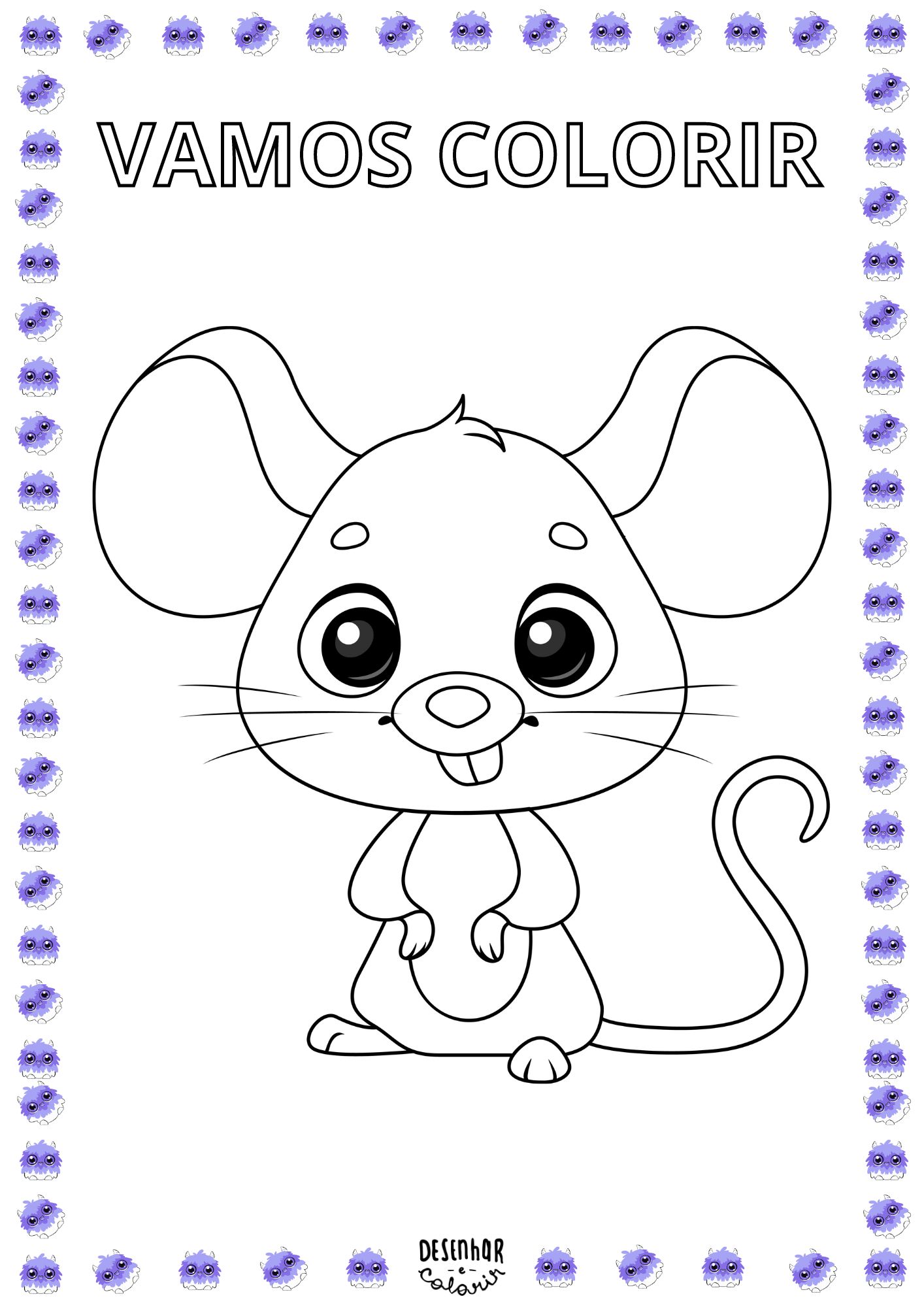 Desenho de rato para colorir
