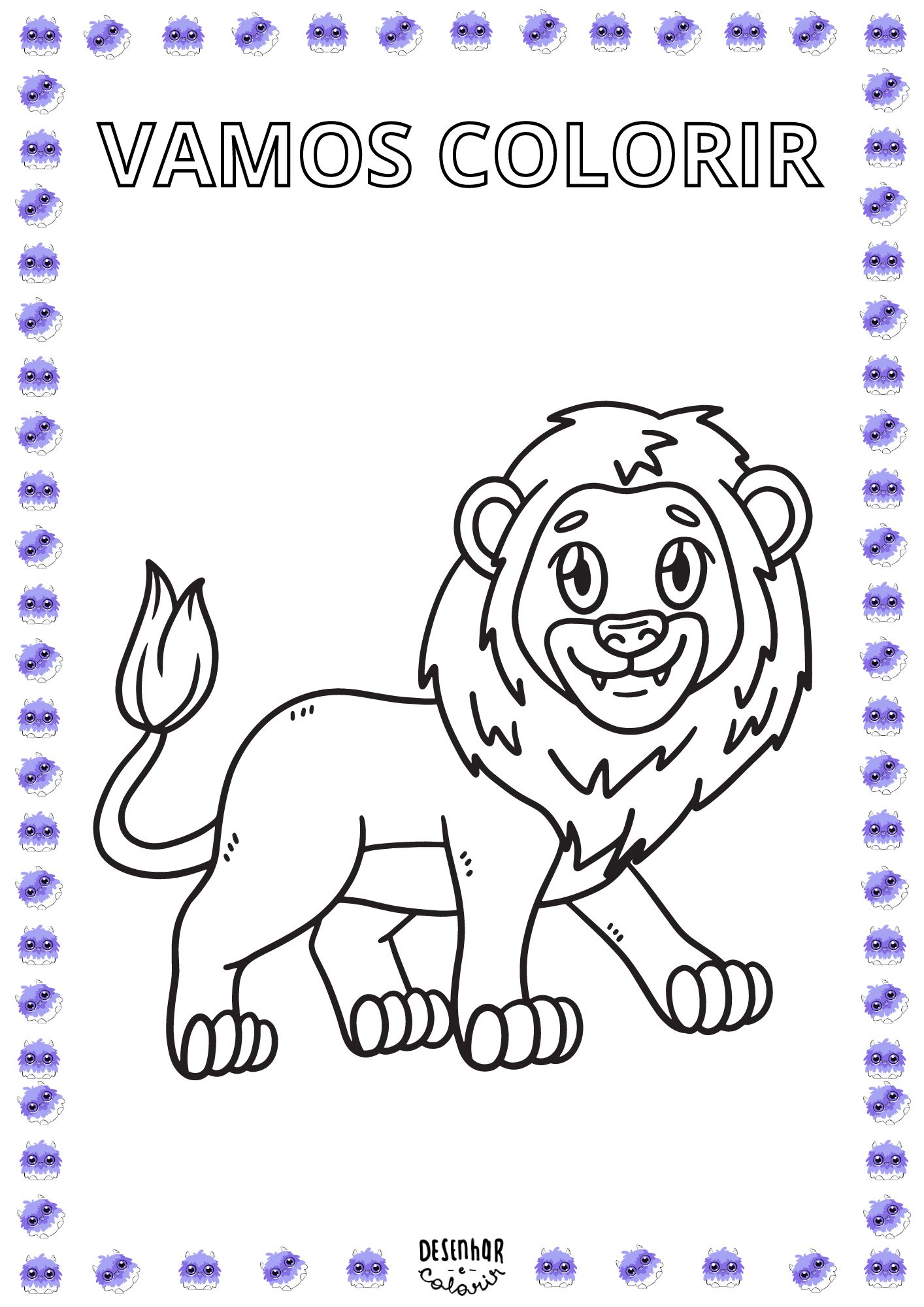 Desenho de rosto de leão para colorir