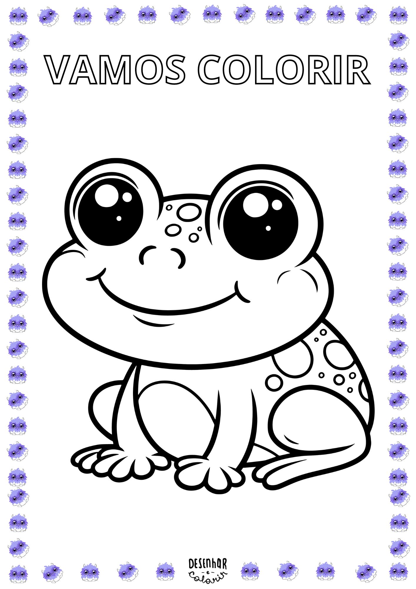 Desenho de sapo para colorir