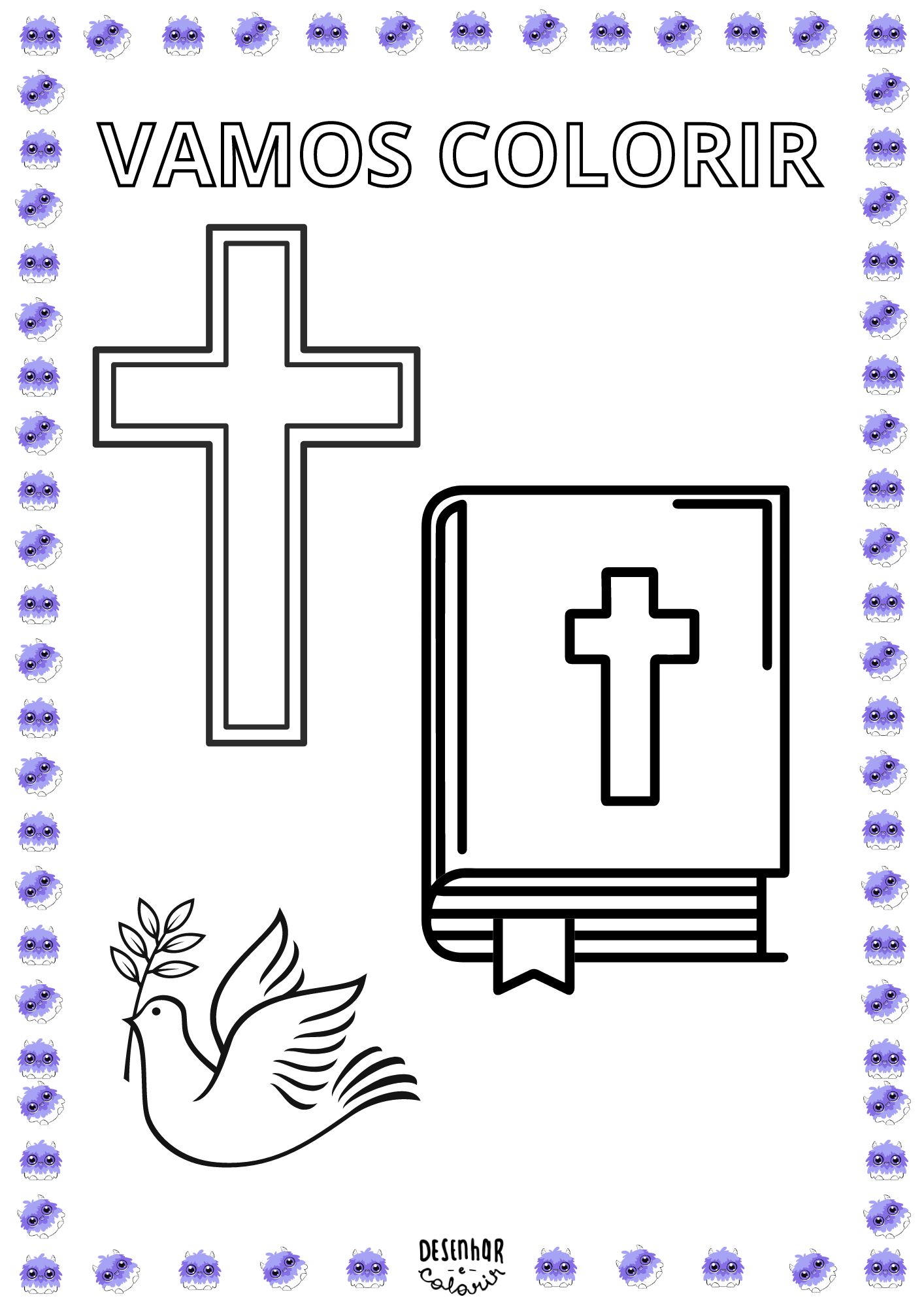 símbolos religiosos para colorir