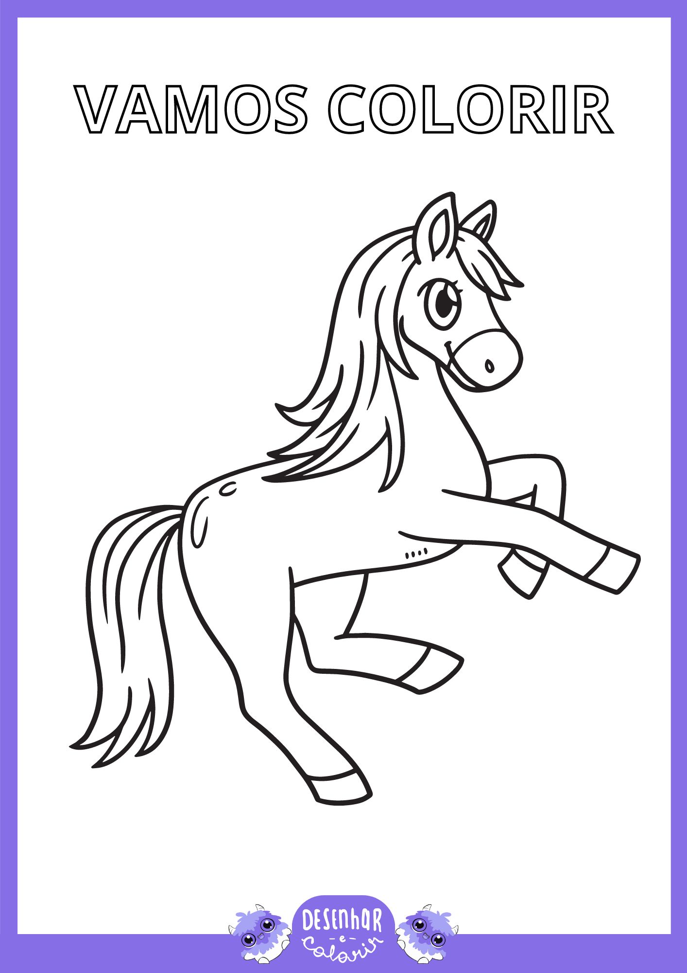 Desenho de bichinhos fofos para colorir, ideal para crianças.