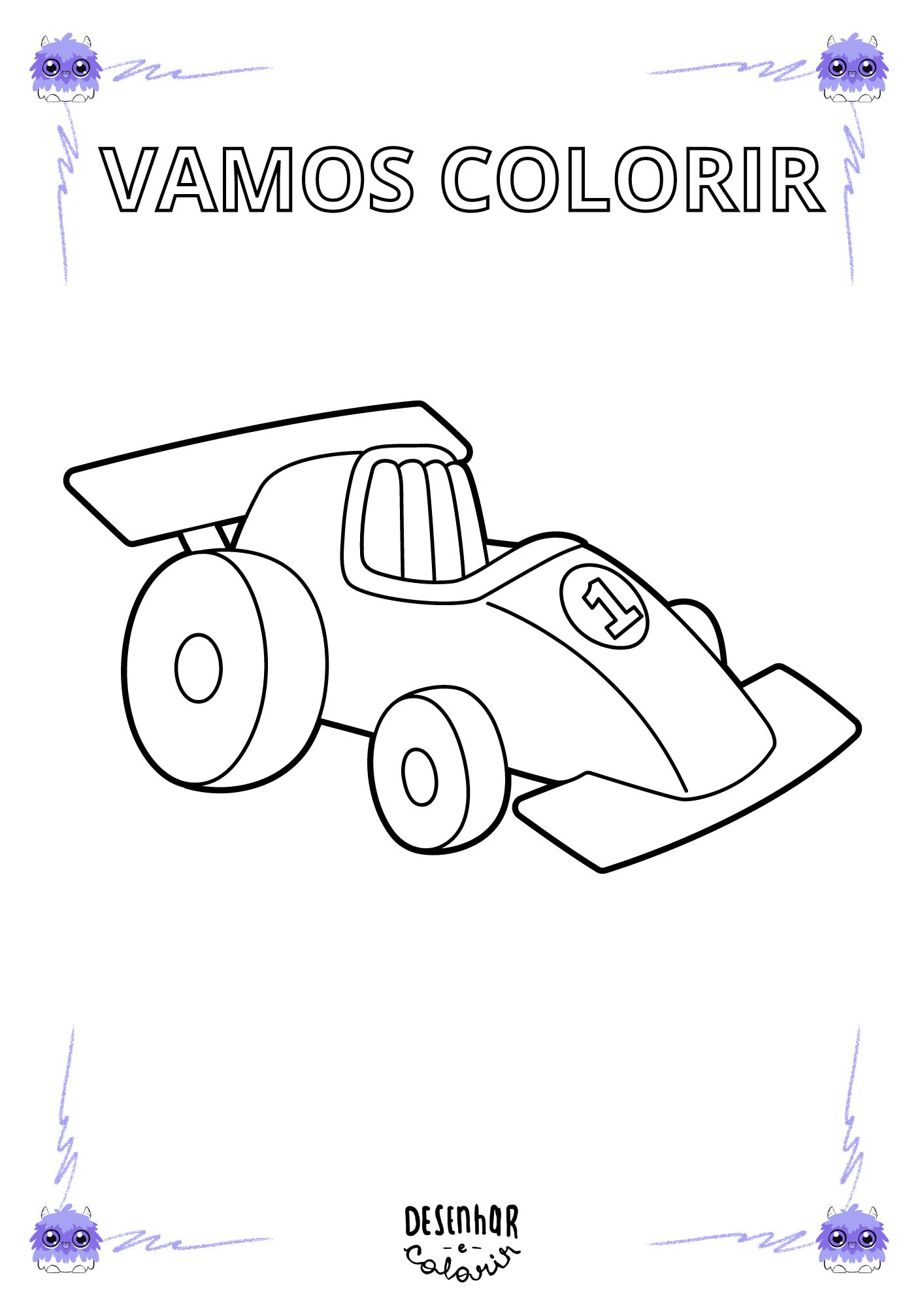 Desenho de carro esportivo para colorir e imprimir
