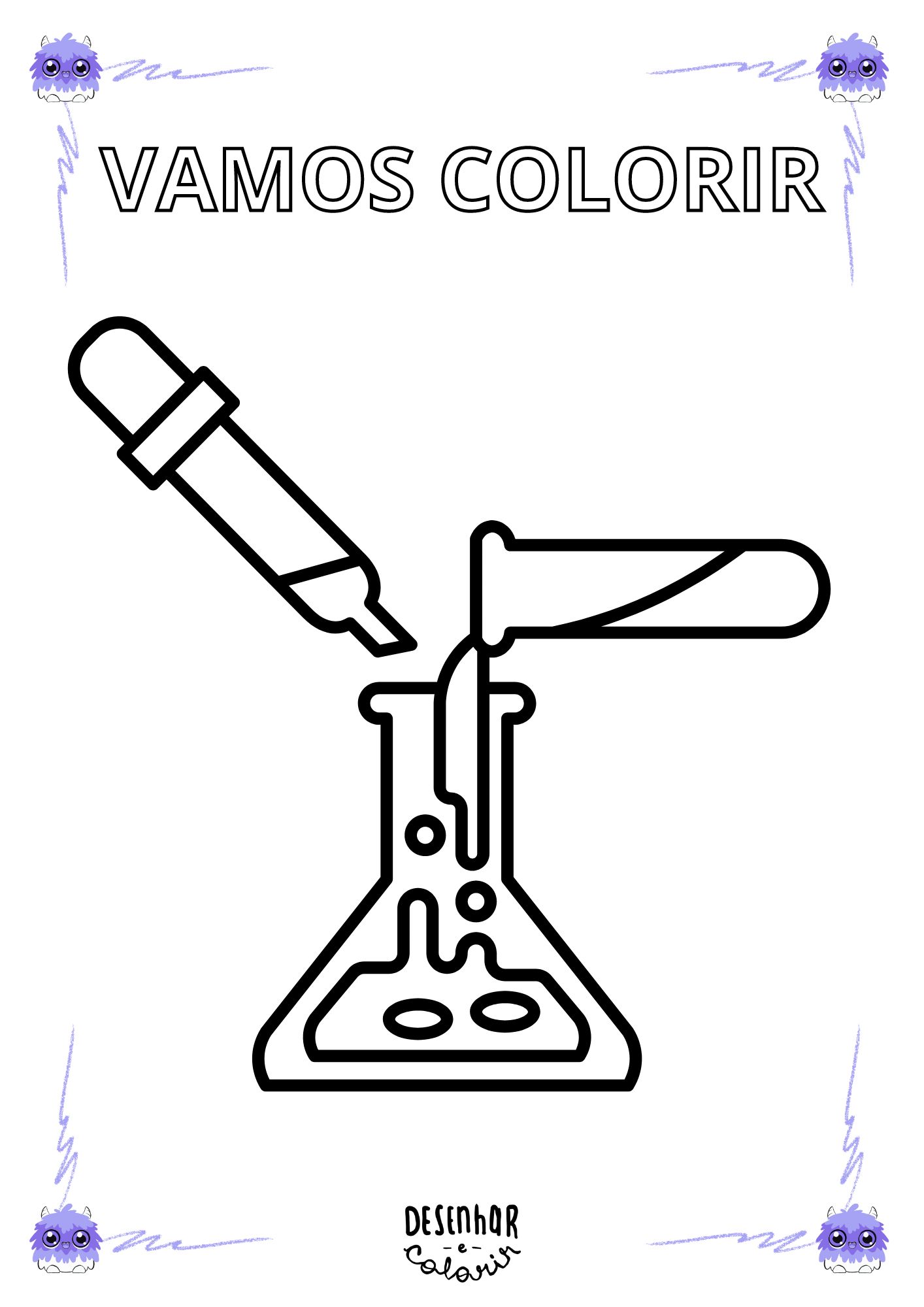 Desenho de Química para Colorir