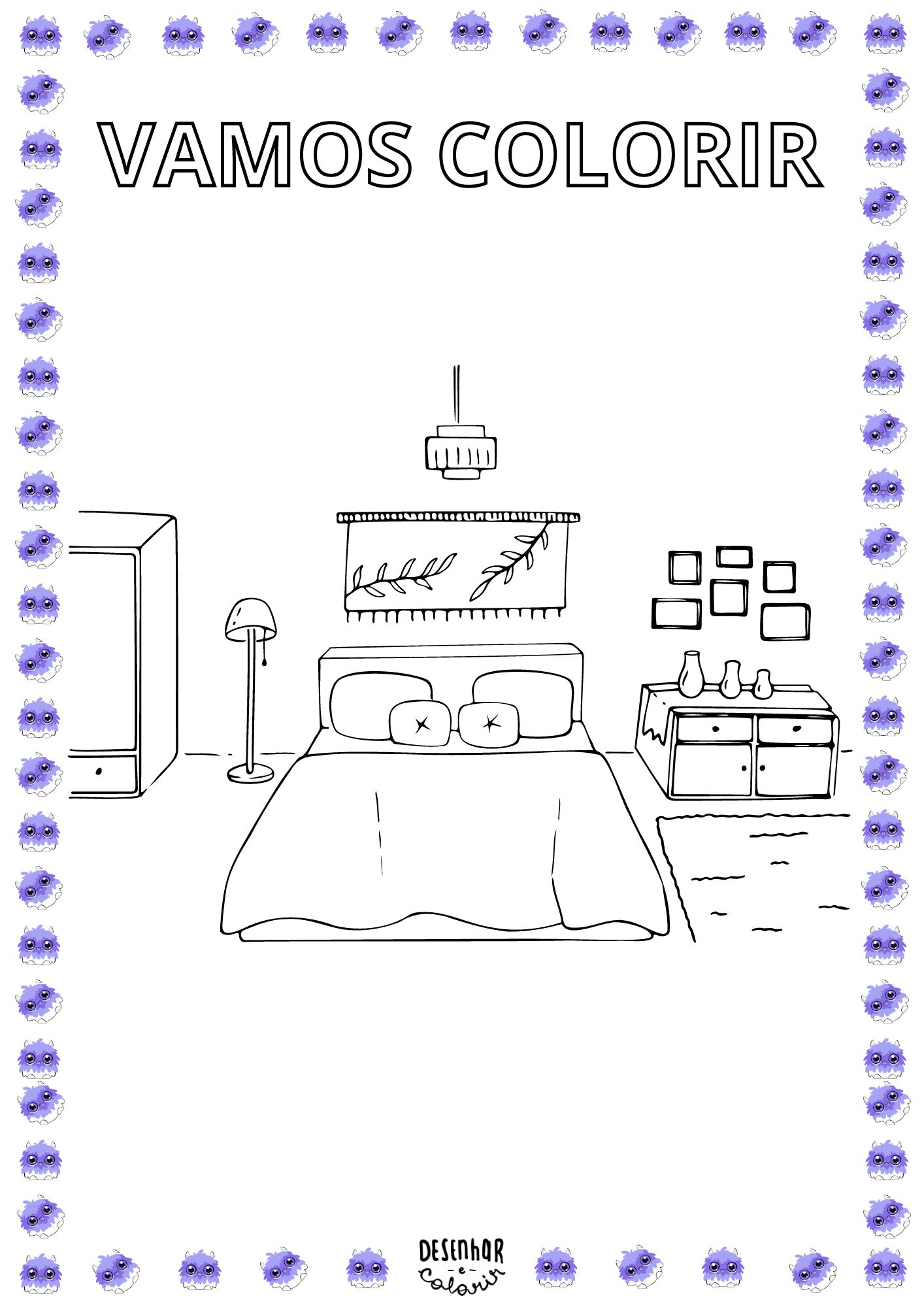 quarto infantil para colorir