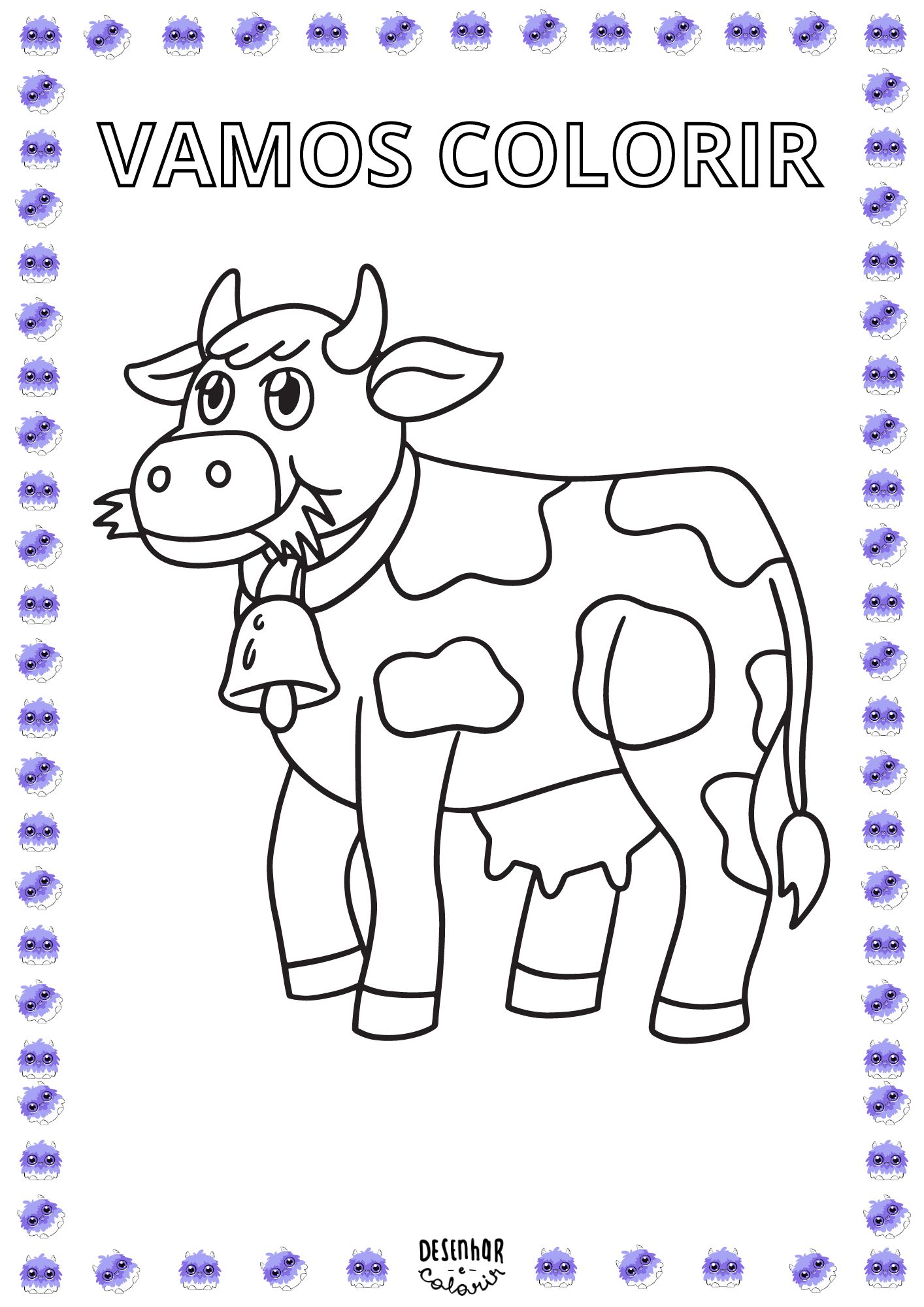 Desenho de vaquinha para colorir