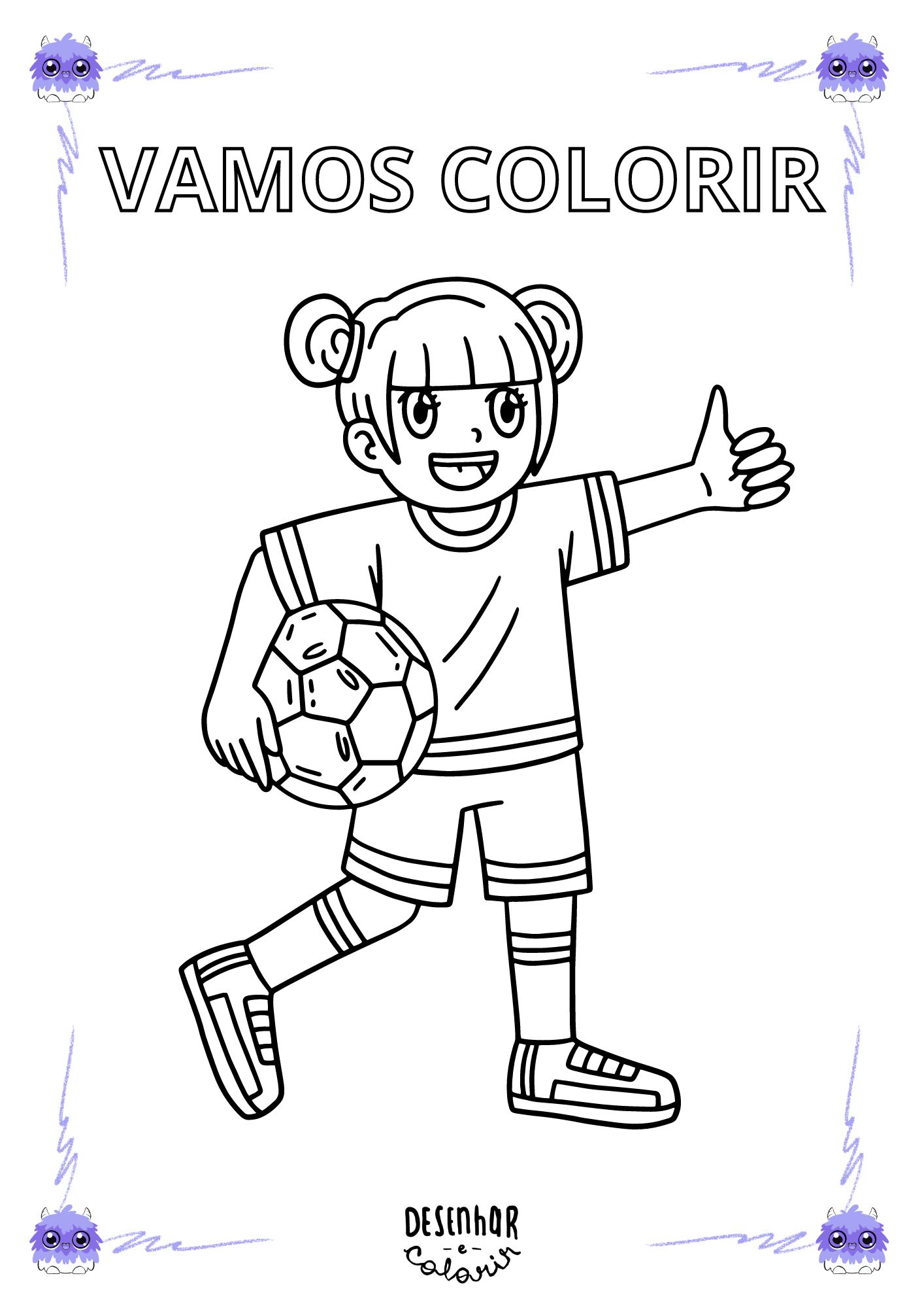 Desenho de jogador de futebol para colorir
