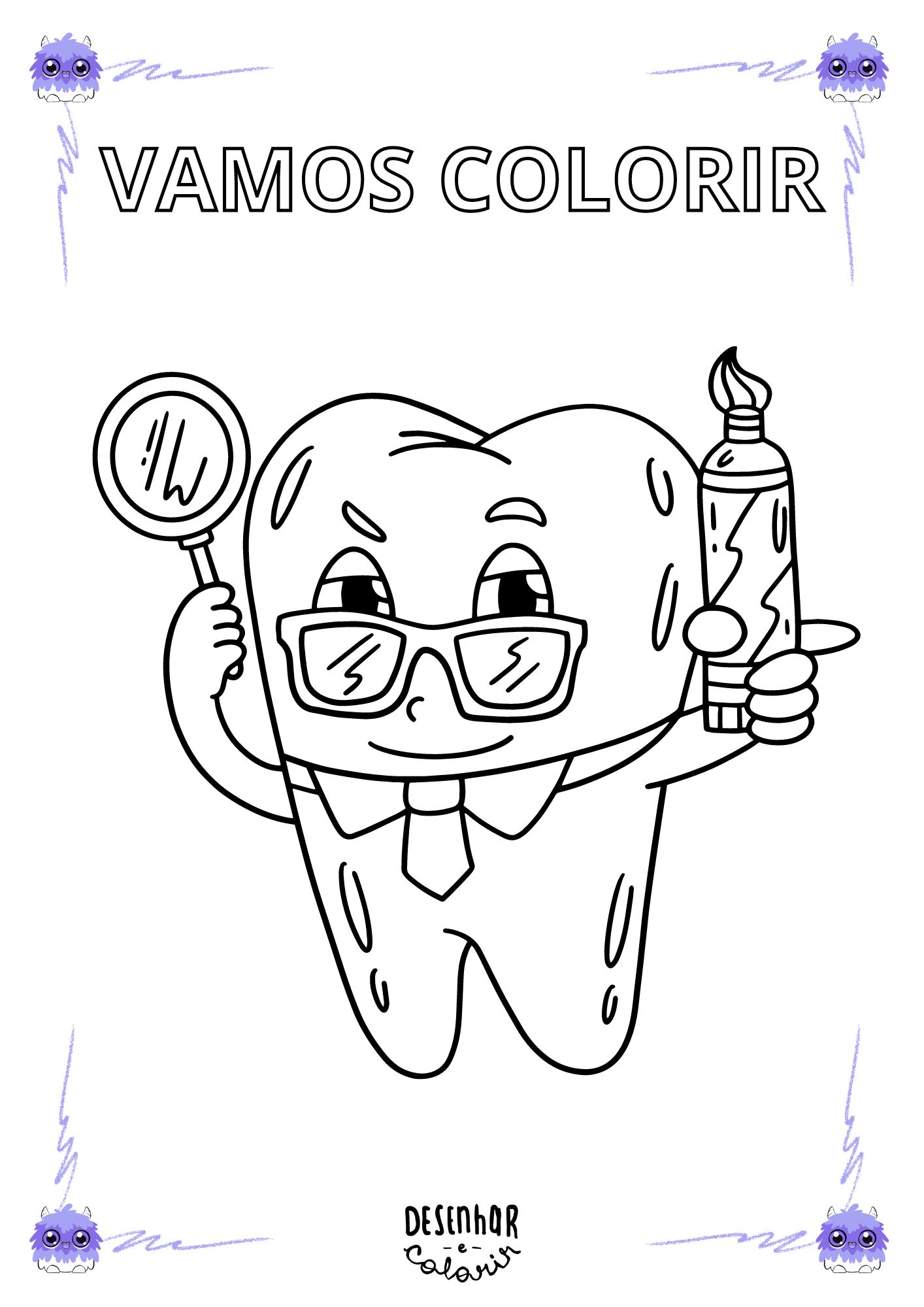desenhos de dentista para colorir