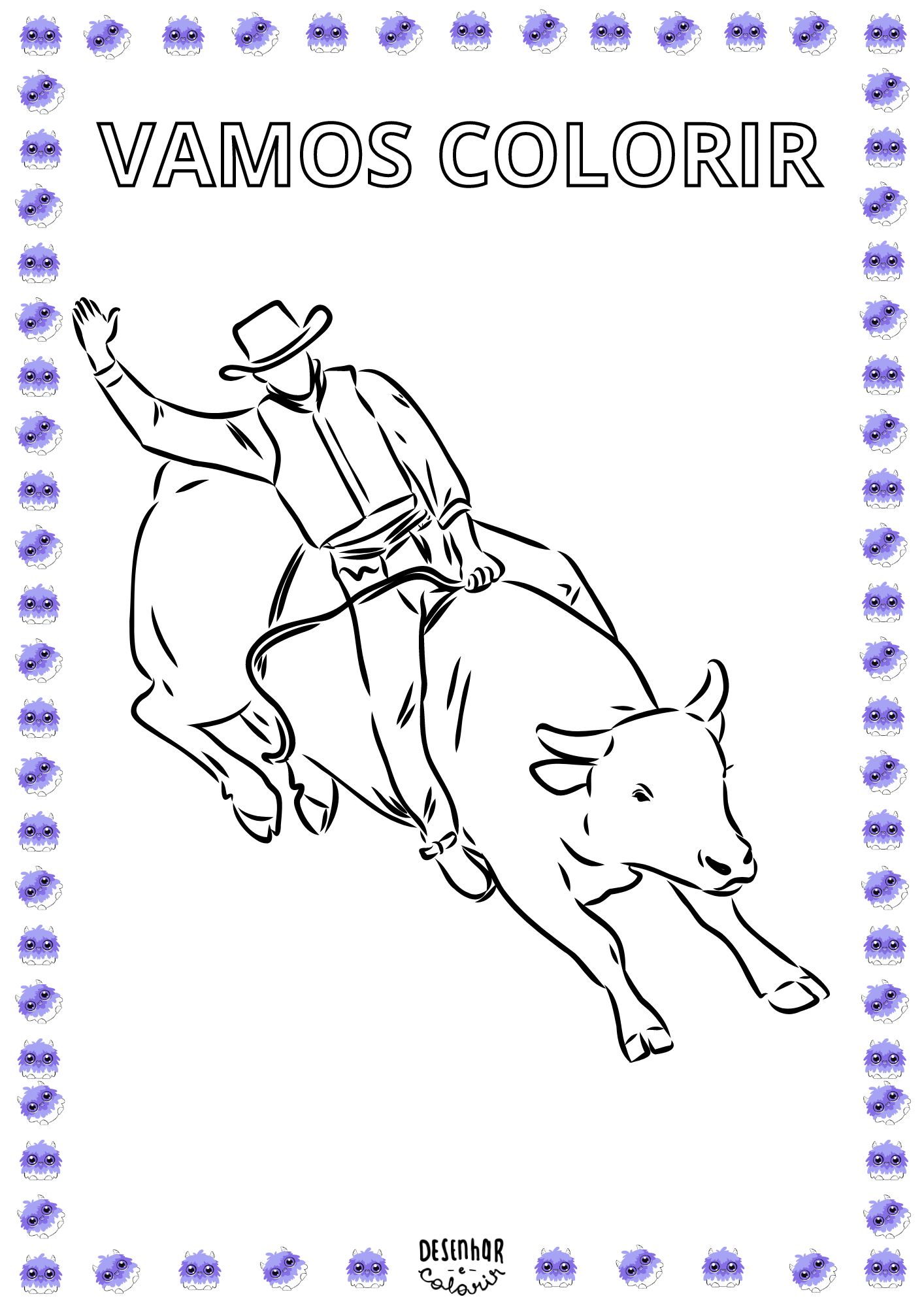 desenhos de rodeio para colorir