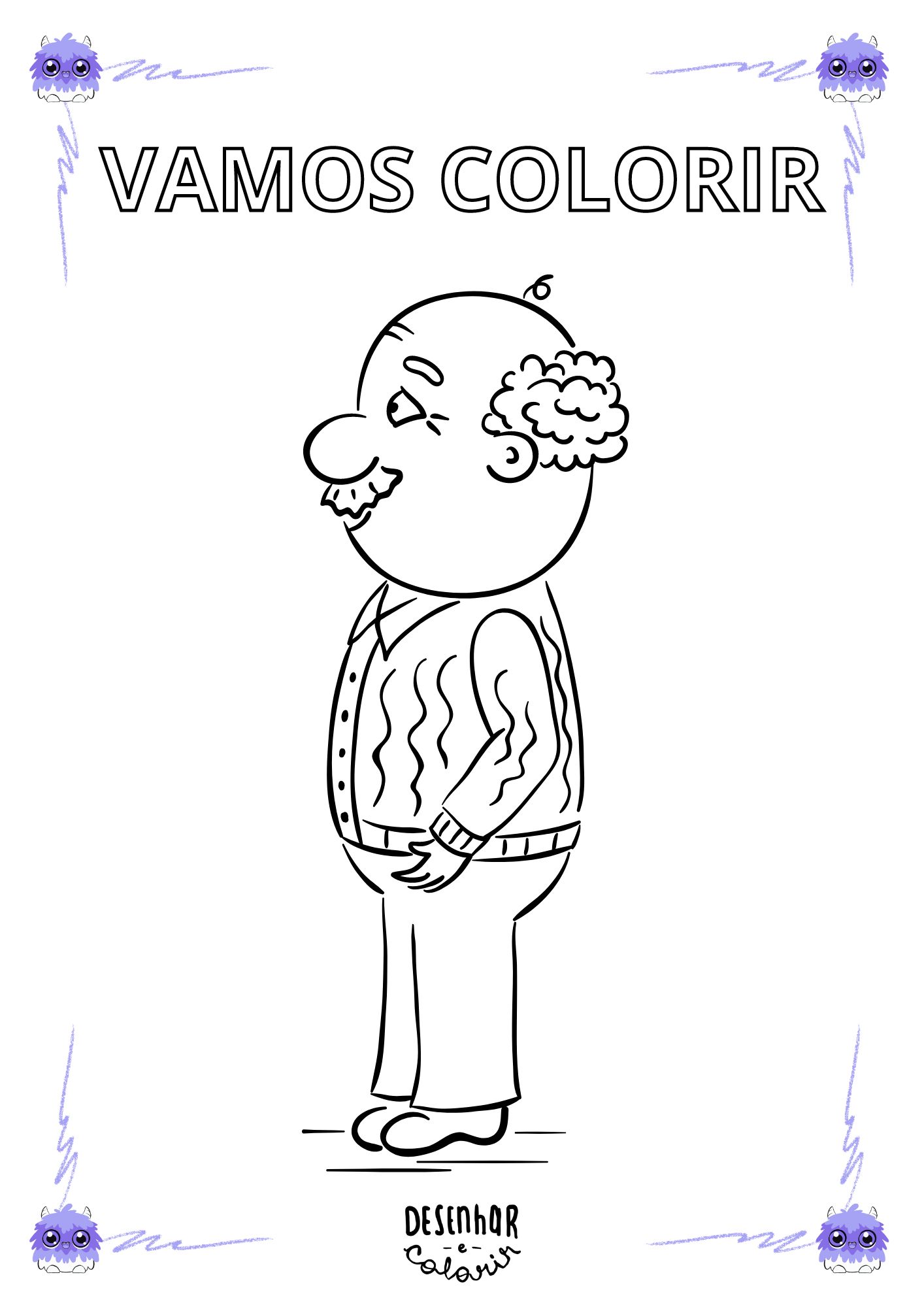 desenhos para colorir homem
