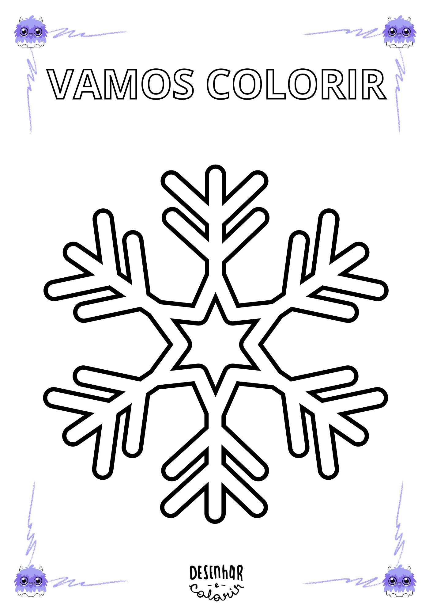 Floco de neve para colorir