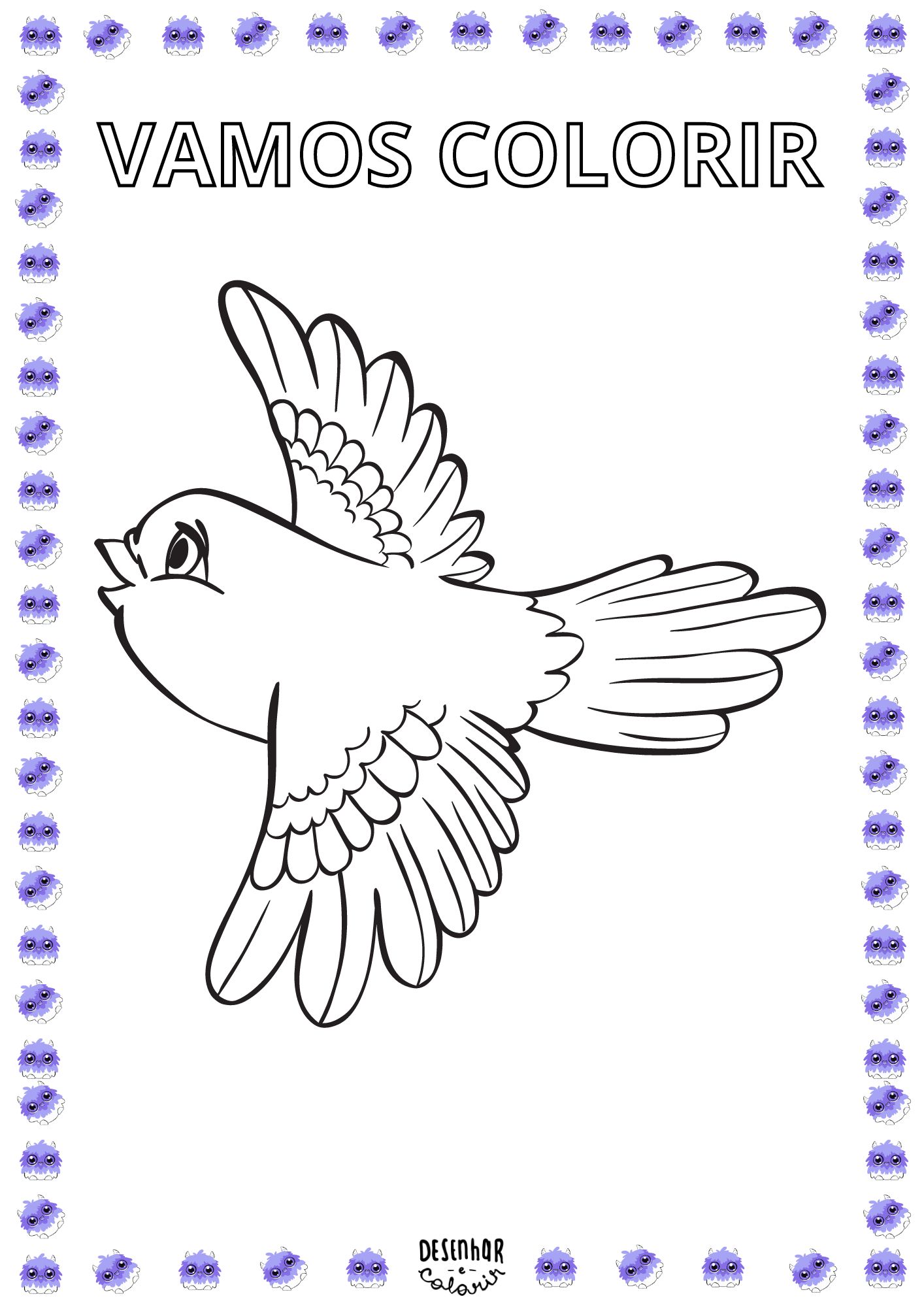 Desenho de passarinhos para colorir