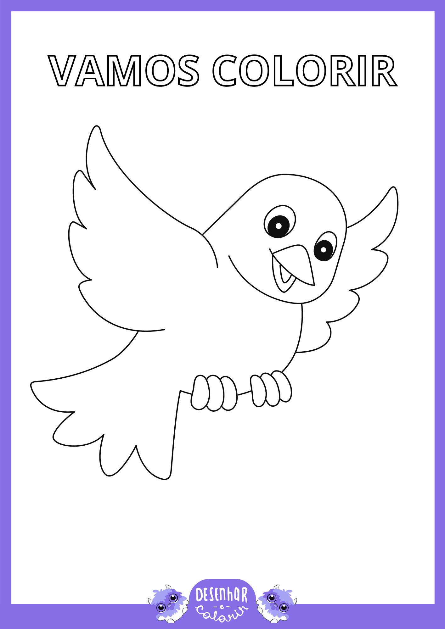 Desenho de passarinhos para colorir e imprimir