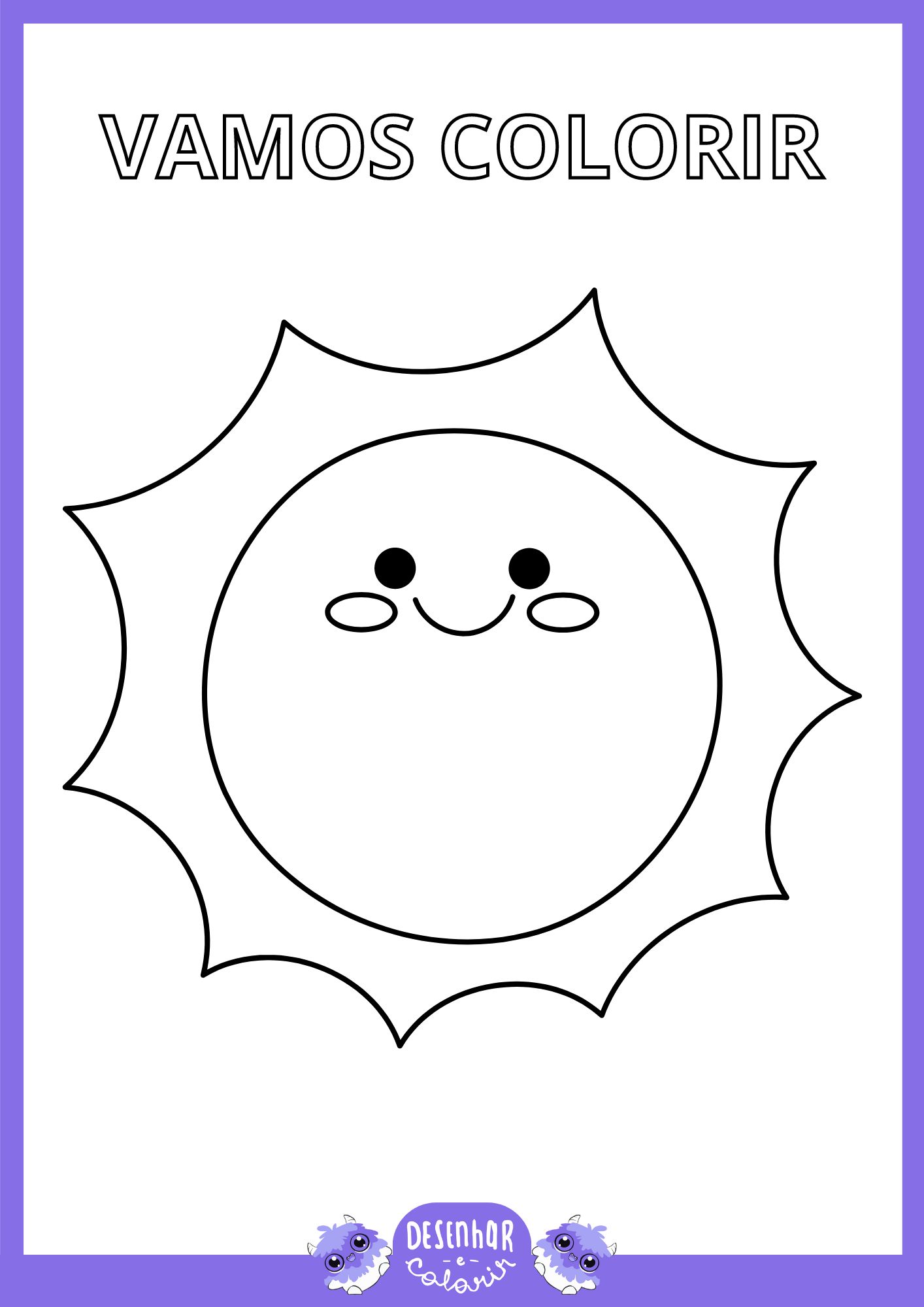 Desenho de sol para colorir