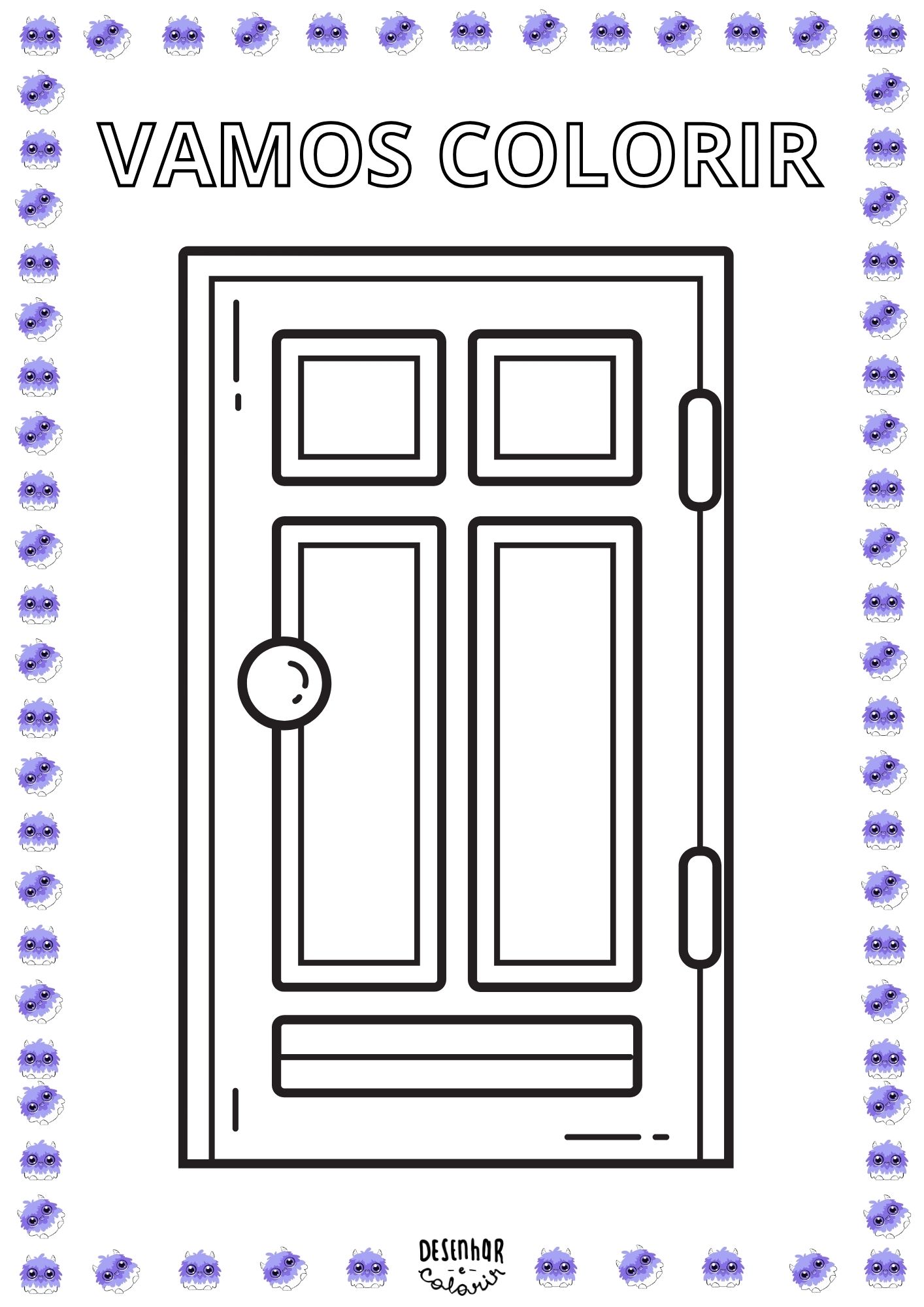 Desenho de Porta para Colorir