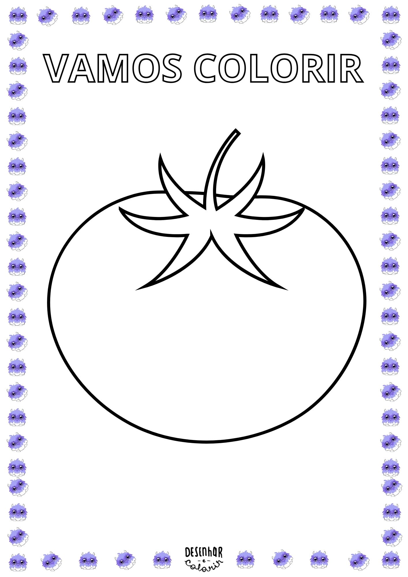 desenho de tomate para colorir