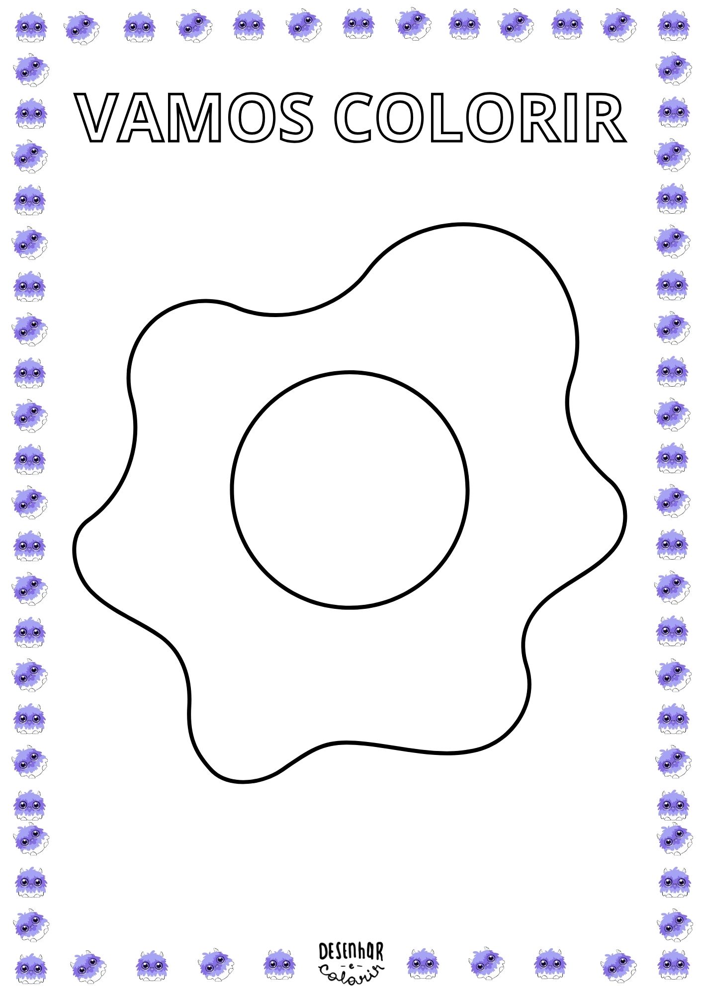 Desenho de ovo para colorir com linhas simples