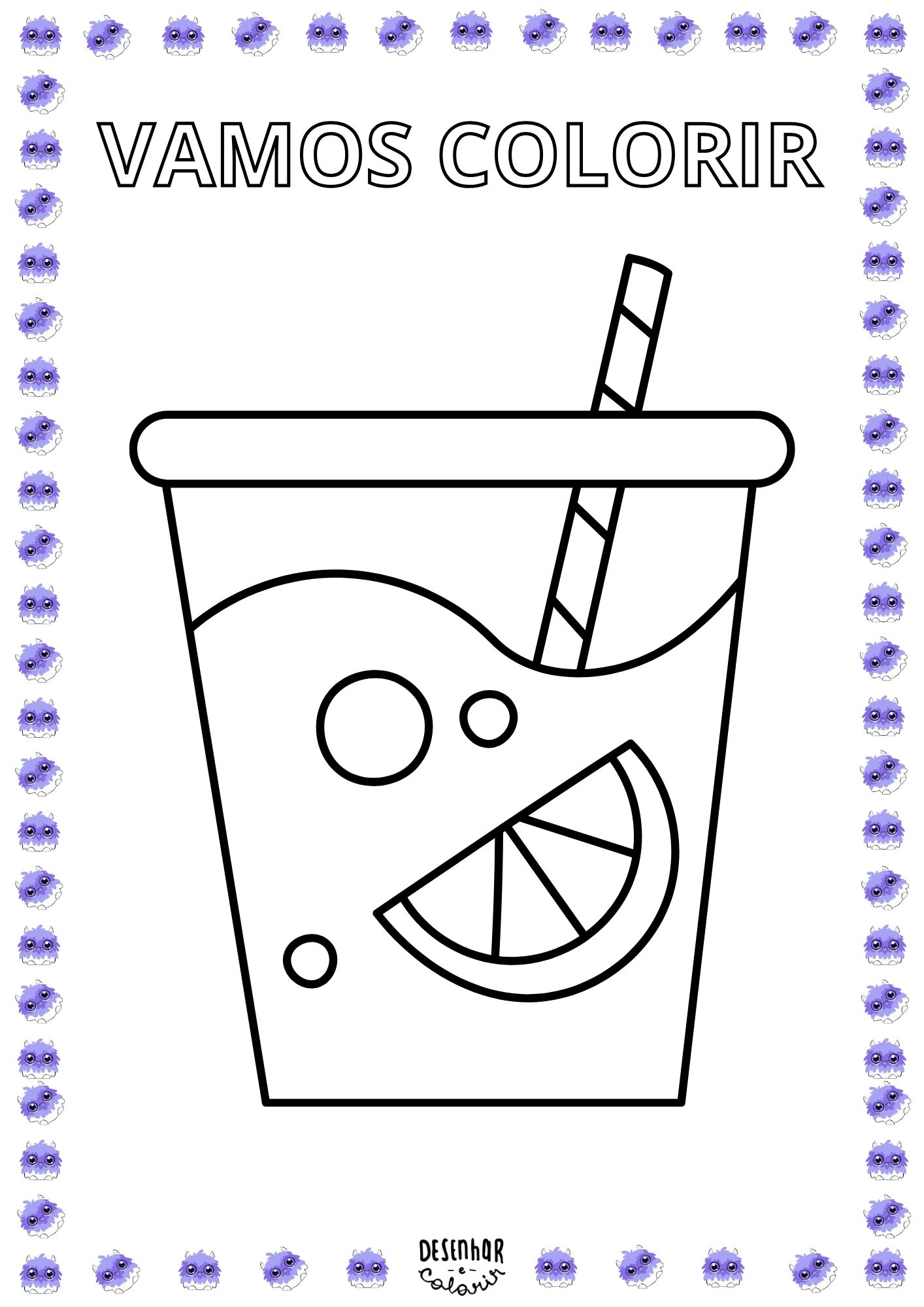 Desenho para colorir com tema Tumblr, mostrando ícones modernos e divertidos